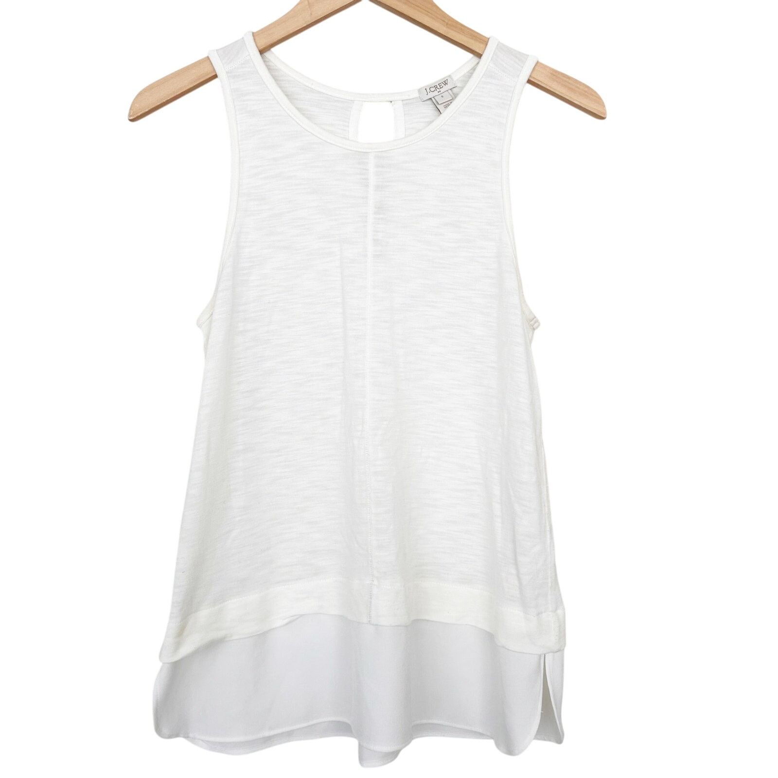 J.Crew J. Crew White Tiered Tank Top Sz S Size S / US 4 / IT 40 - 1 Thumbnail