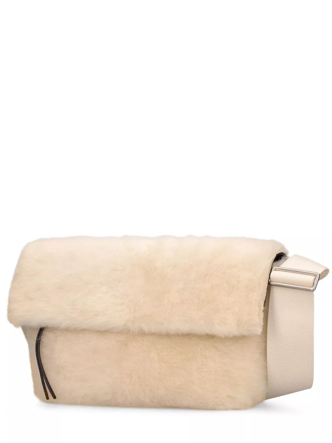 Jil Sander JIL SANDER Utility Eggshell Shearling Crossbody New Size ONE SIZE - 2 Thumbnail