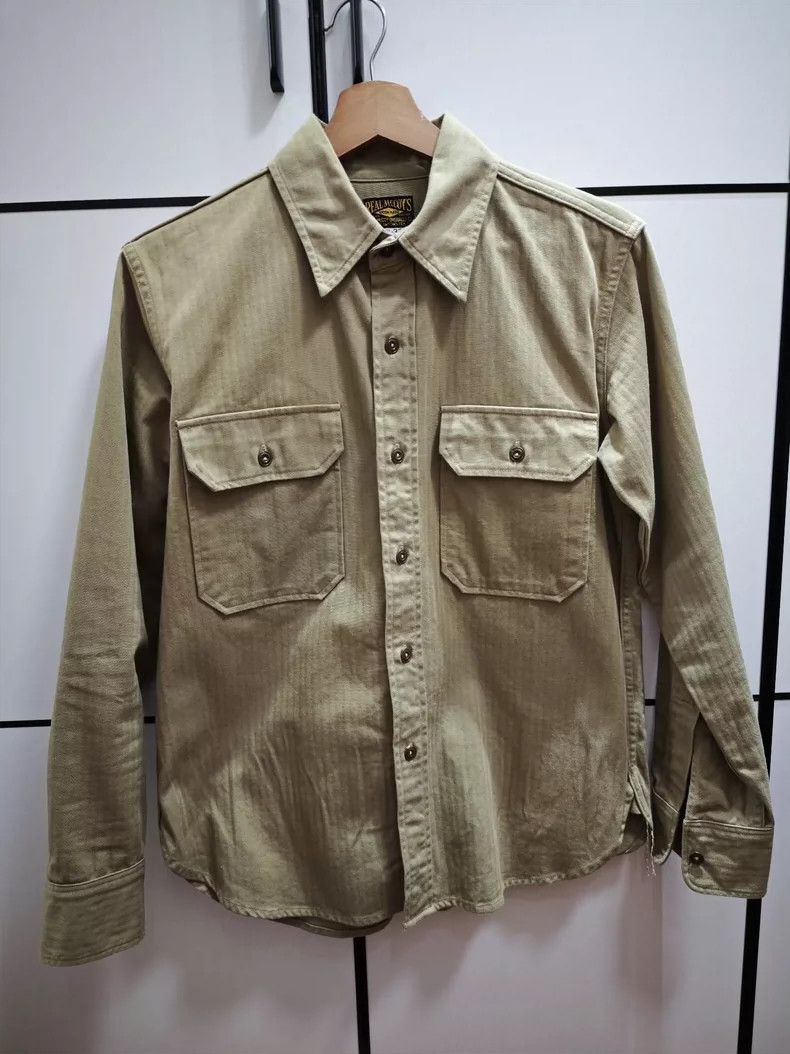 The Real McCoy's THE REAL McCOY'S M-38 KHAKI SHIRT - A khaki-colored militar Size US S / EU 44-46 / 1 - 1 Thumbnail