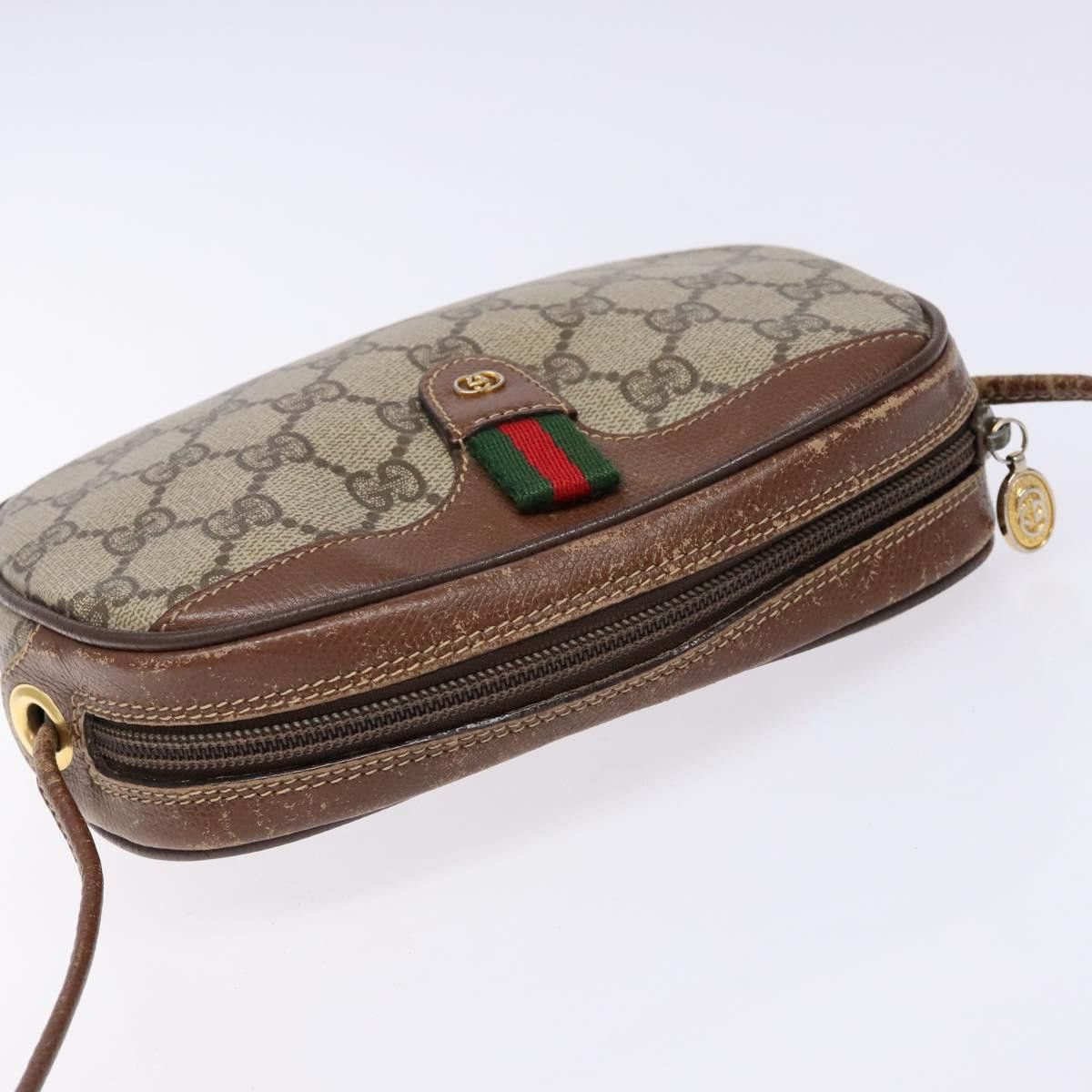 Gucci GUCCI GG Supreme Web Sherry Line Shoulder Bag Pvc Beige Gold Size ONE SIZE - 6 Thumbnail