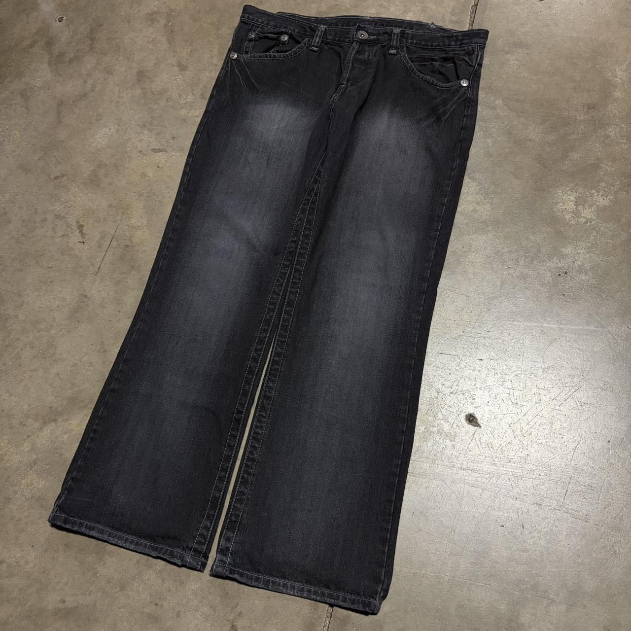 Vintage Vintage Low Rise Boot Cut Denim Jeans Black Faded Grunge Y2K Size US 38 / EU 54 - 2 Thumbnail