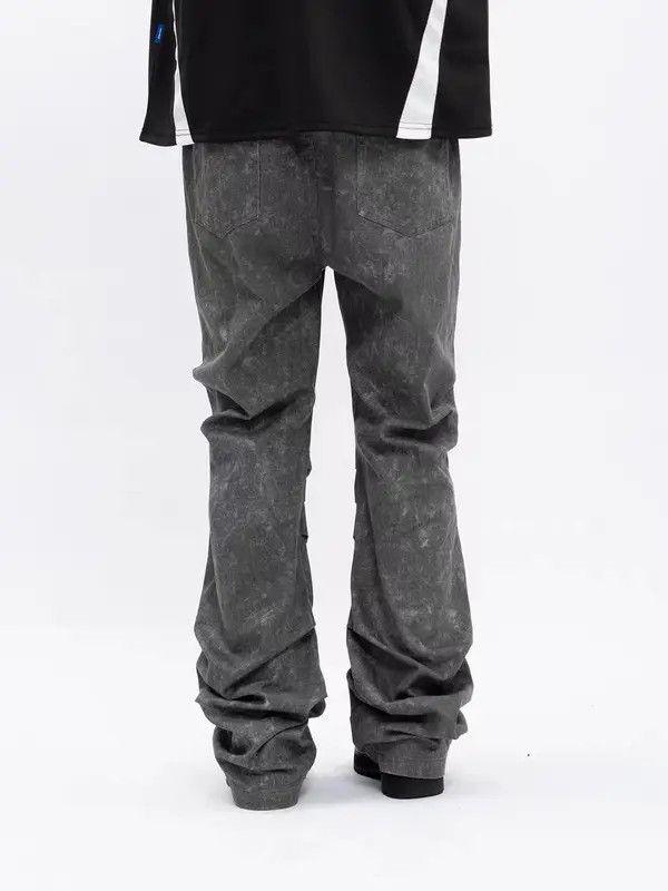 VIBE Vintage washed gray pleated micro-flare jeans Size US 34 / EU 50 - 3 Thumbnail