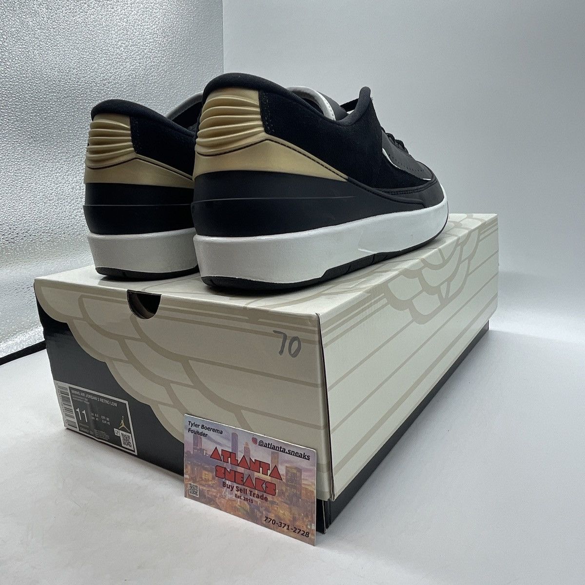 Jordan Brand Air Jordan 2 low black metallic gold Size US 11 / IT 41 - 5 Thumbnail