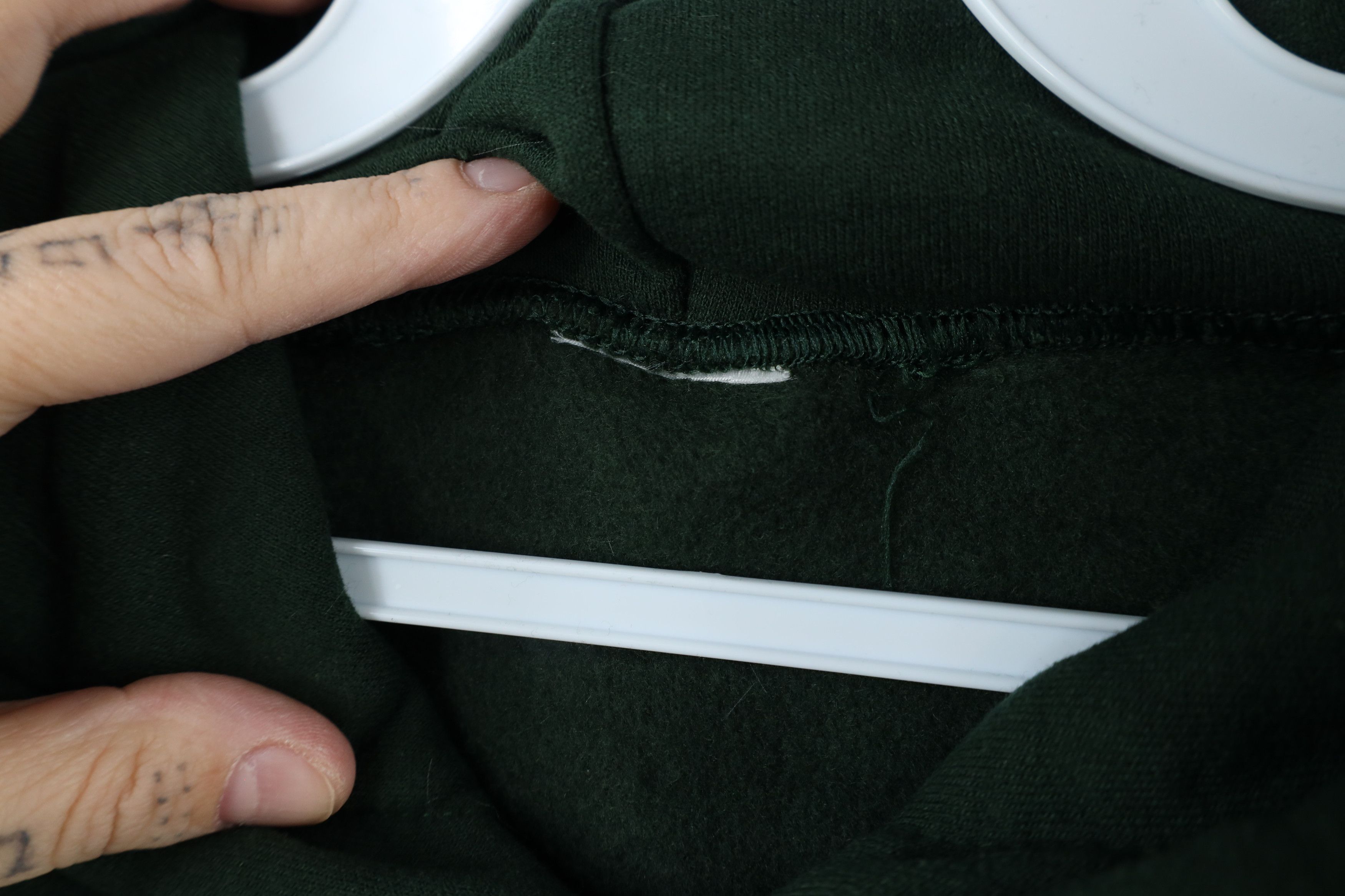 Vintage Vintage 90s Streetwear Blank Hoodie Sweatshirt Hunter Green Size US S / EU 44-46 / 1 - 6 Thumbnail