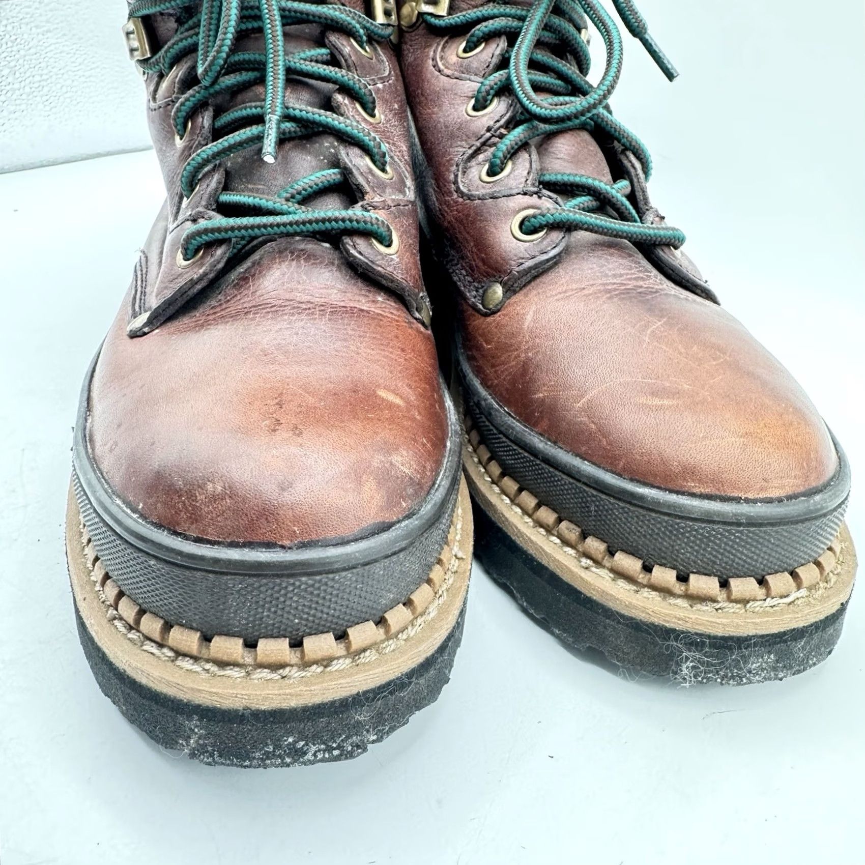 Vintage Georgia Boot Work Boot F243-05 Leather Steel Toe Lace-up Round Toe Brown Men 7 Medium Vintage No F2413-05 Size US 7 / EU 40 - 6 Thumbnail