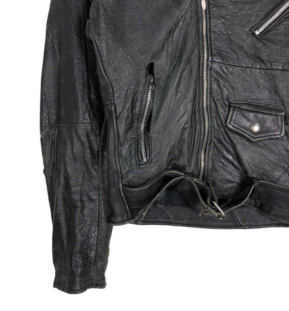 Toyo Enterprises 🔥VINTAGE LEATHER BIKER JACKET DOUBLE BREAST Size US S / EU 44-46 / 1 - 7 Thumbnail