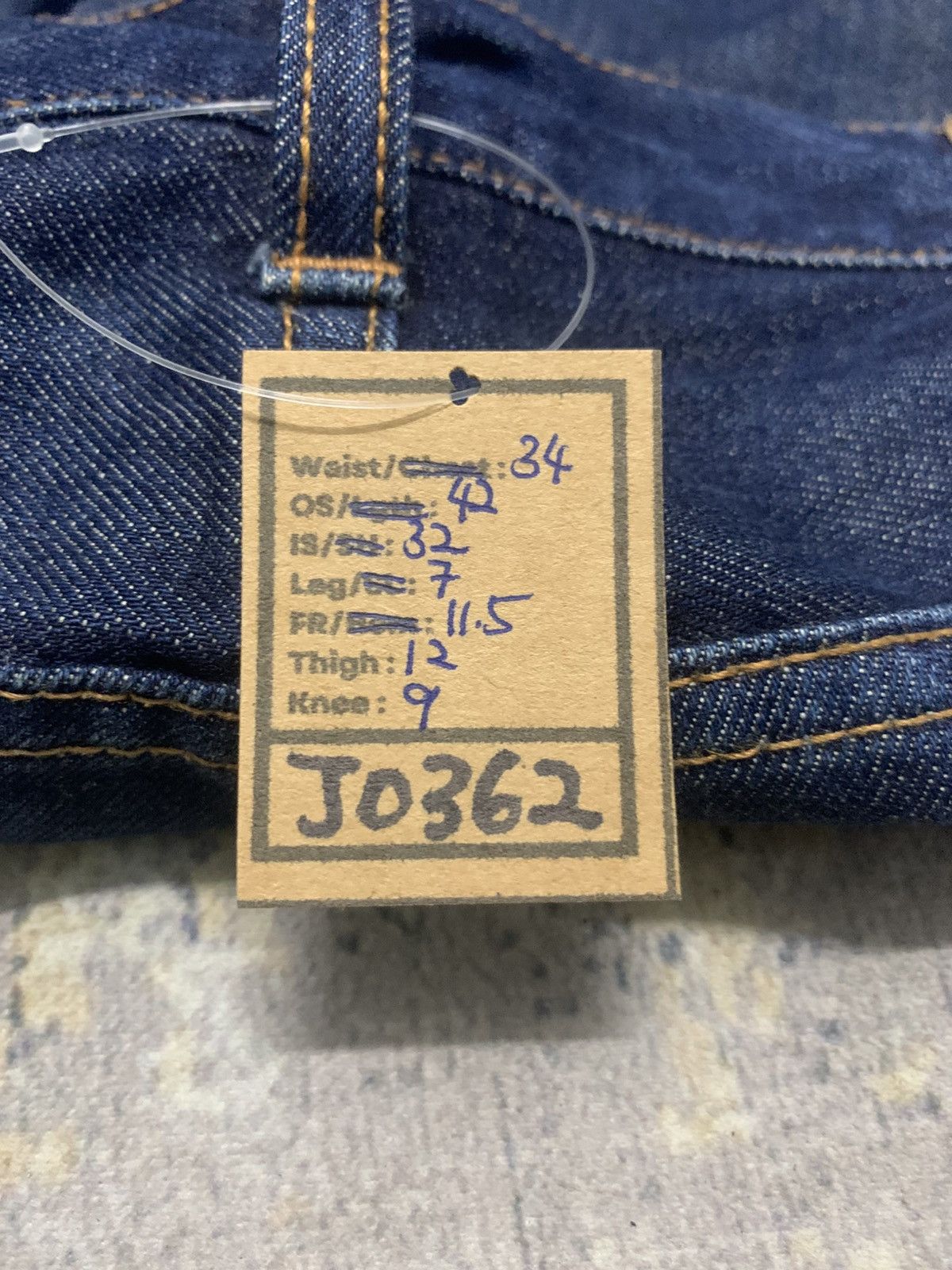 Japanese Brand H by Figer Indigo Slim Fit Jeans W 34x32 Size US 34 / EU 50 - 14 Thumbnail