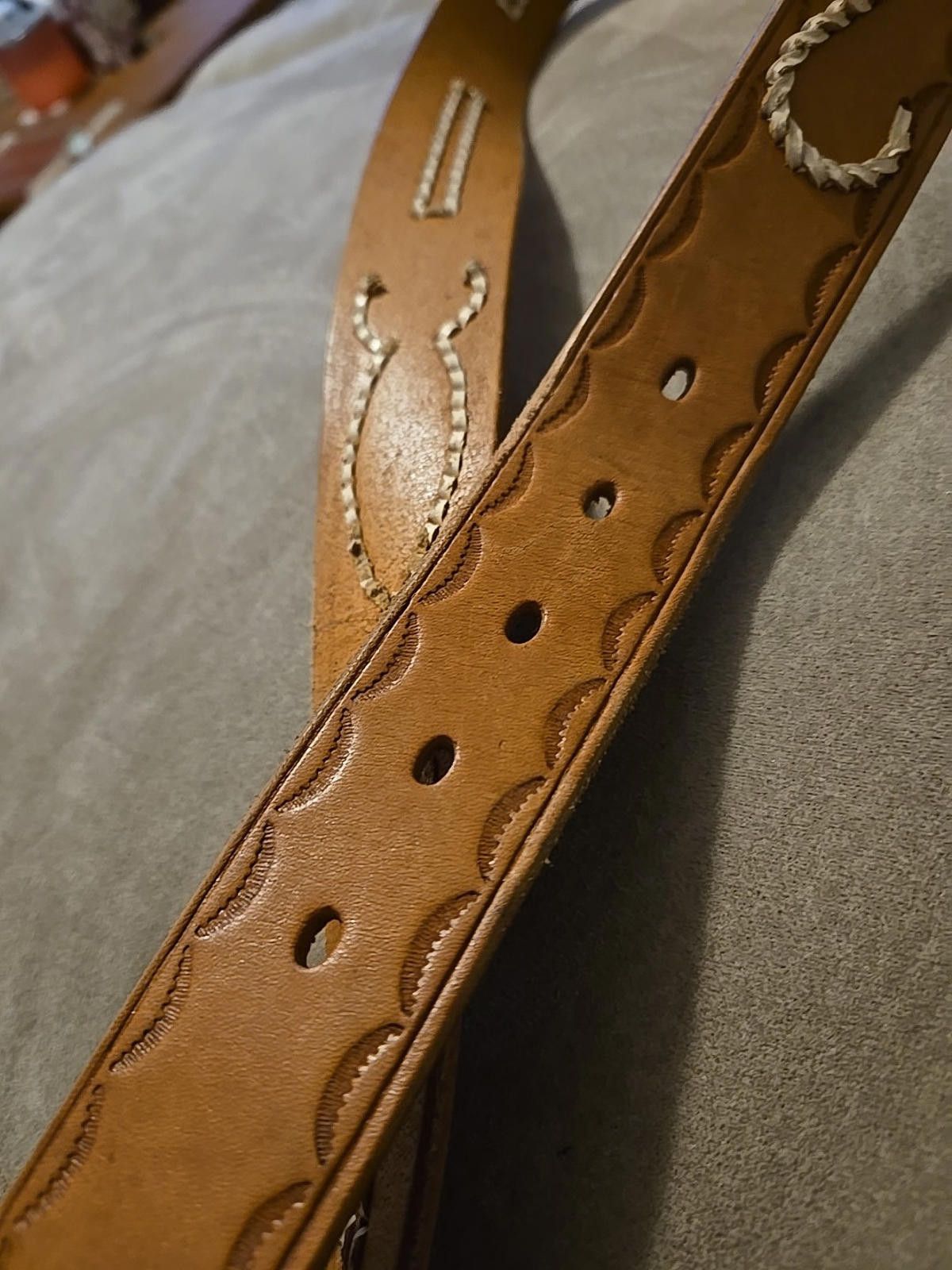 Handmade Vintage Genuine Leather Belt Scorpion Design Western Cowboy Size ONE SIZE - 5 Thumbnail