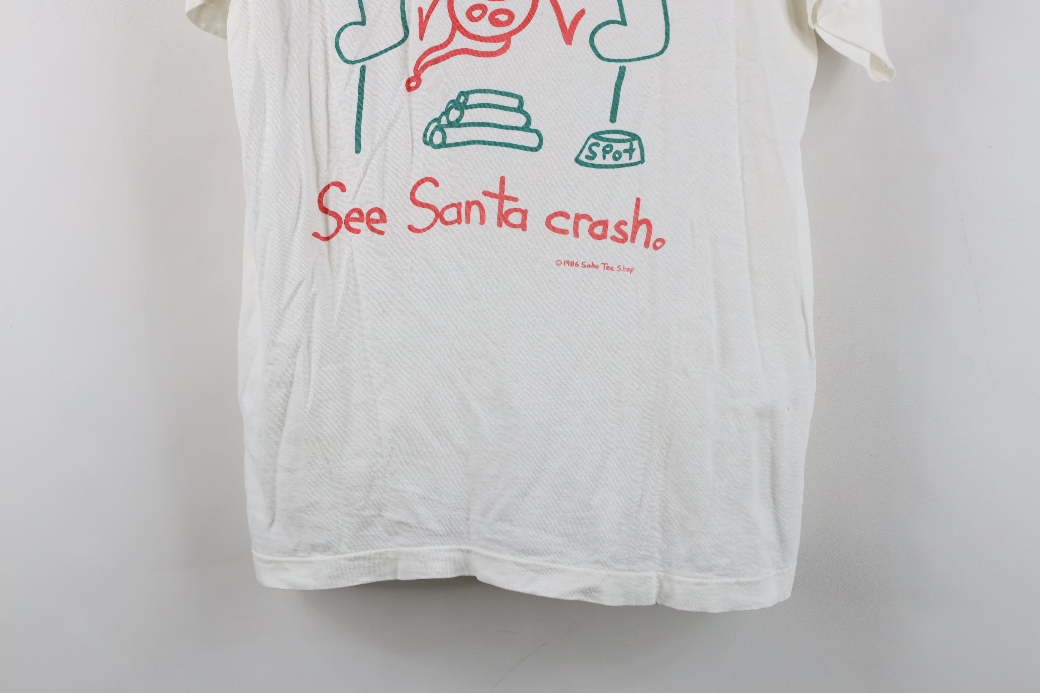 Vintage Vintage 80s Streetwear Christmas See Santa Crash T-Shirt USA Size L / US 10 / IT 46 - 3 Thumbnail