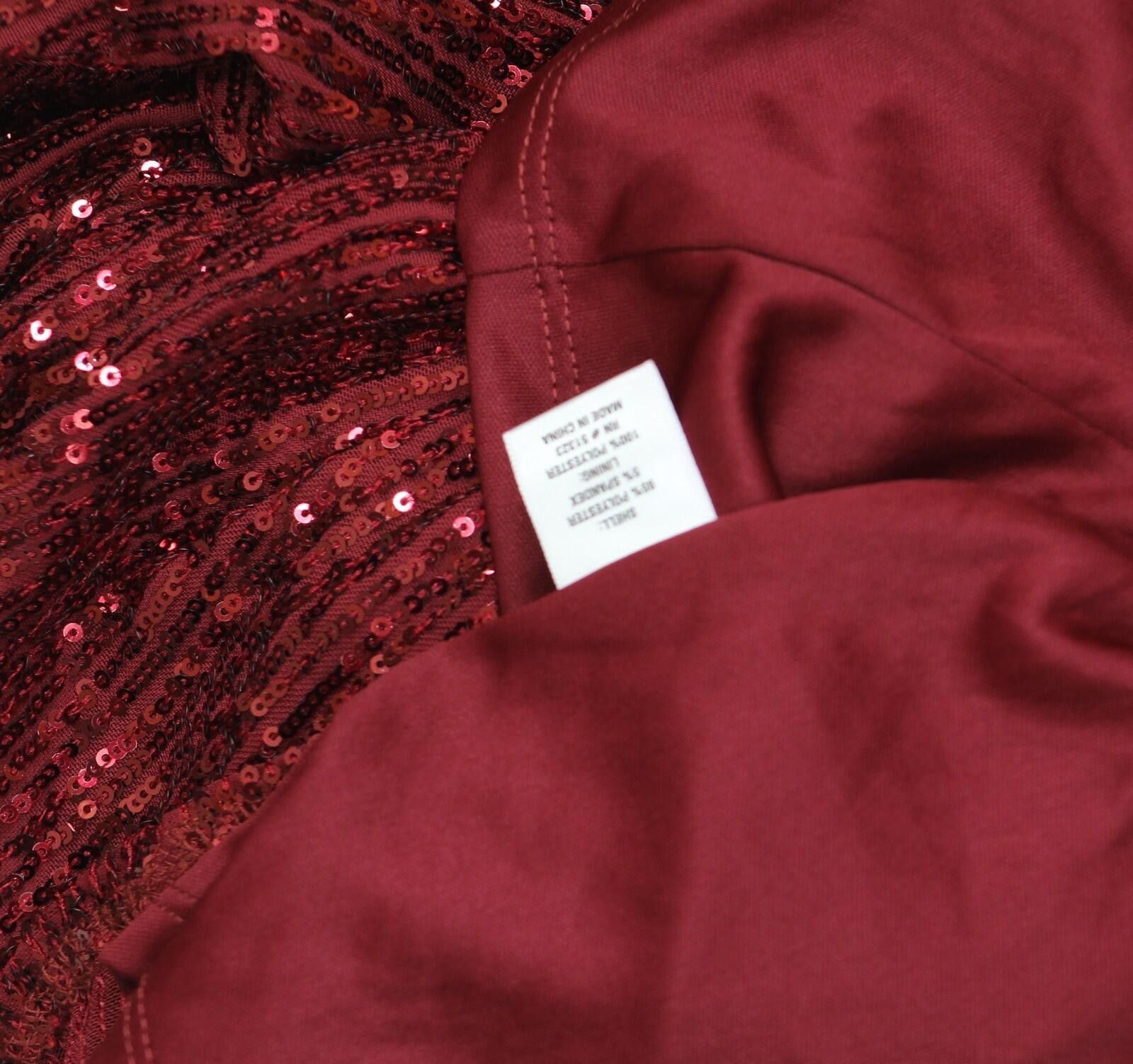 Other Nwt Msk Sequin Neck Long Sleeved Top Blouse Dark Wine Red L Size L / US 10 / IT 46 - 6 Thumbnail