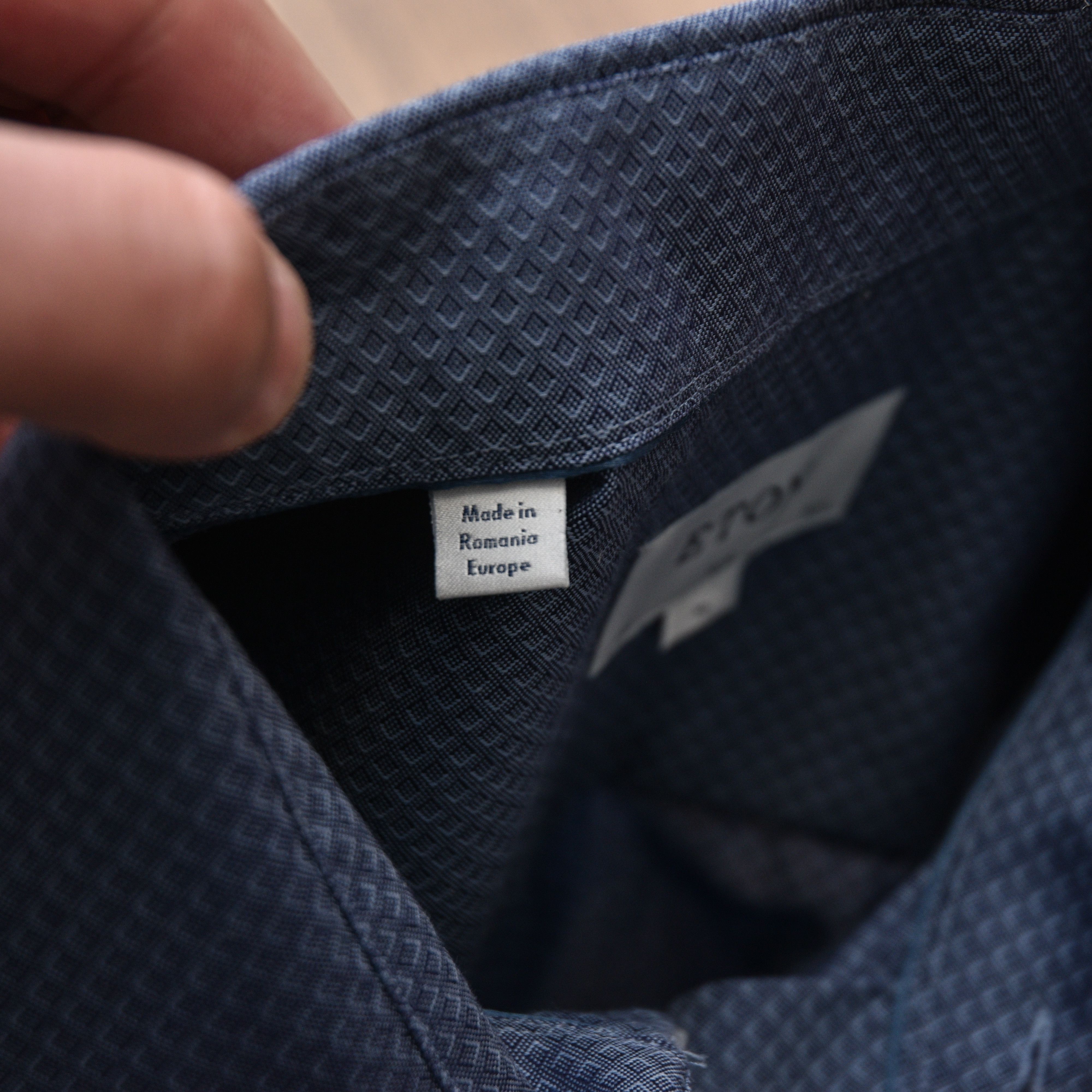 Eton ETON Slim Fit Shirt Blue Micro Geometric Pinpoint Size 39 / Size US M / EU 48-50 / 2 - 13 Thumbnail