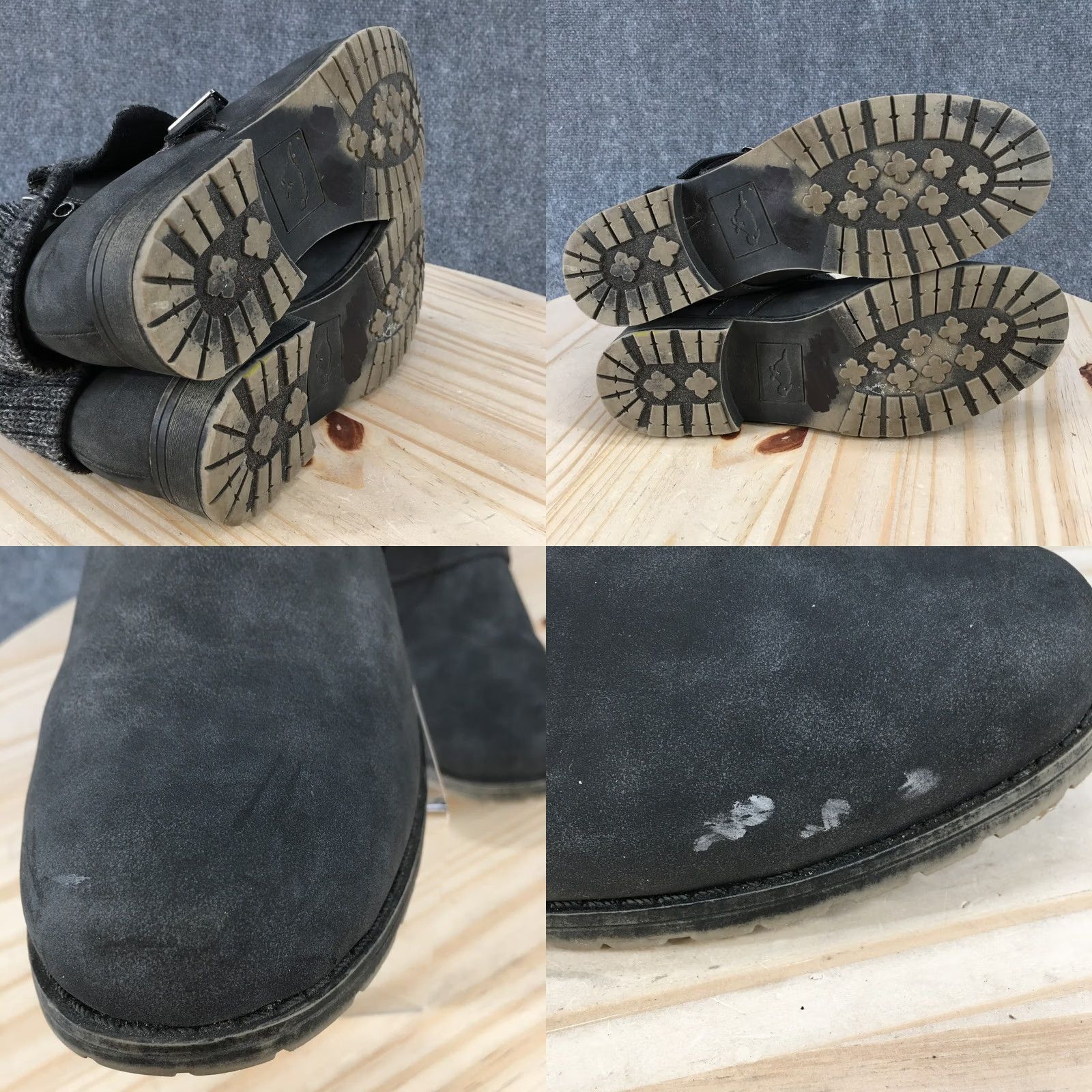 Vintage Rocket Dog Boots Womens 10 Gray Bentley Ankle Booties Knit Buckle Cuffed Sweater Boots Size L / US 10 / IT 46 - 8 Thumbnail