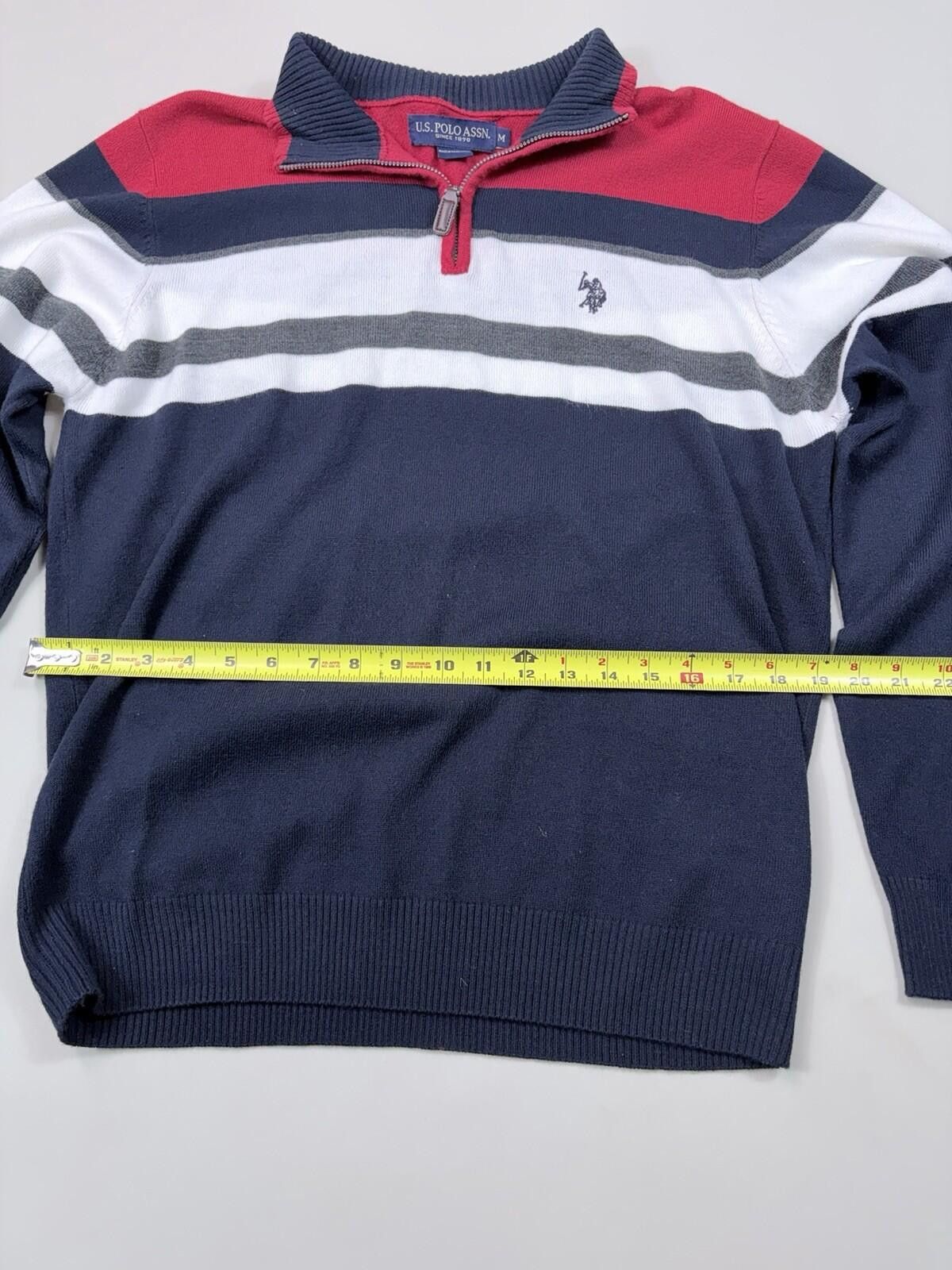 U.S. Polo Assn. U.S. Polo Assn. Stripe Quarter Zip Sweater Navy Size M Size US M / EU 48-50 / 2 - 7 Thumbnail