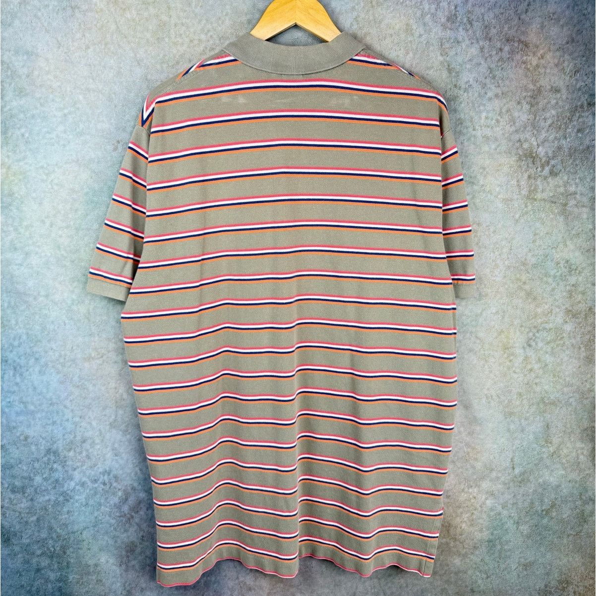 Polo Ralph Lauren VTG 90s Polo Ralph Lauren Polo Shirt Mens Sz XL Striped Tan Size US XL / EU 56 / 4 - 3 Thumbnail