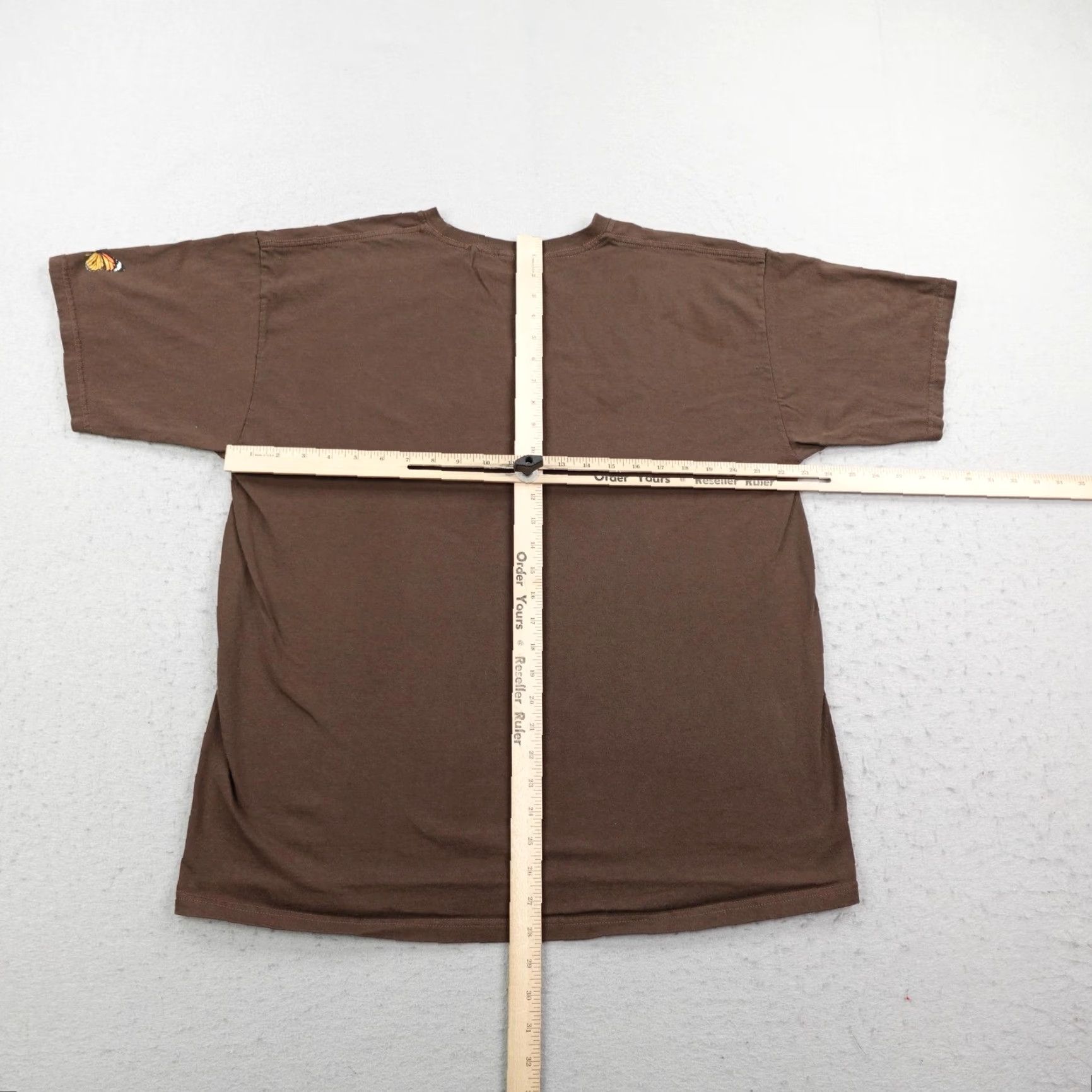 Logo 7 Civil Regime Shirt Mens XL Brown Flame Logo Graphic Print Butterfly Butterflies Streetwear Tee Size US XL / EU 56 / 4 - 4 Thumbnail