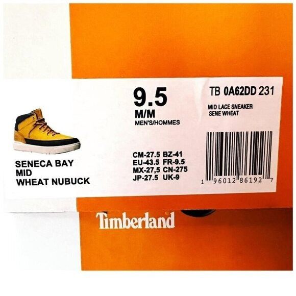 Timberland Timberland Mens Wheat Leather Seneca Bay Lace Up Mid Top Sne Size US 9.5 / EU 42-43 - 6 Thumbnail