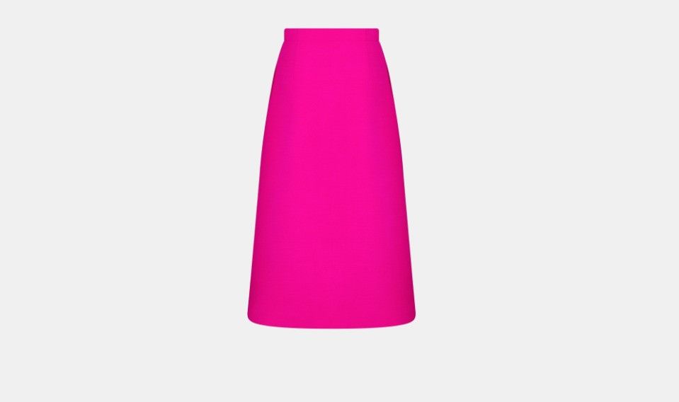Dior o1w1db10824 Mid-Length Flared Skirt in Fuchsia Size 28" / US 6 / IT 42 - 2 Thumbnail
