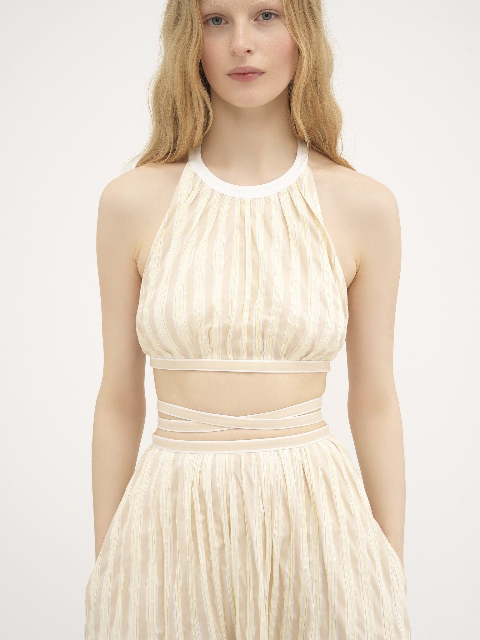 Chloe o1loc1c10425 Two-Part Backless Dress in Beige Multicolor Size S / US 4 / IT 40 - 5 Thumbnail