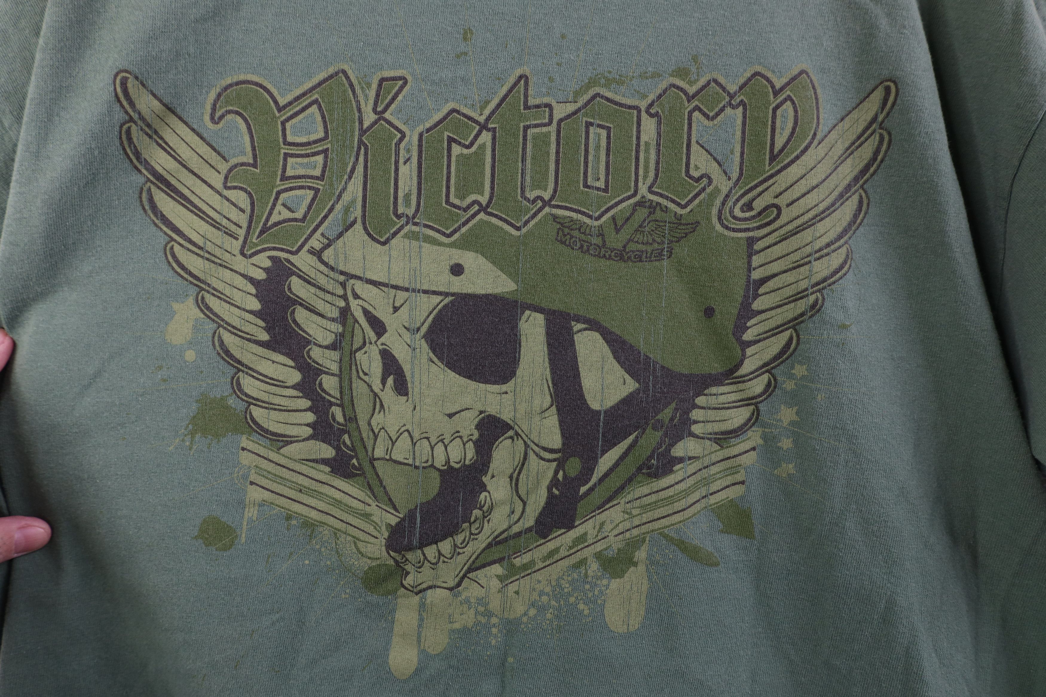 Vintage Vintage Victory Motorcycle Spell Out Skull Military T-Shirt Size US L / EU 52-54 / 3 - 10 Thumbnail