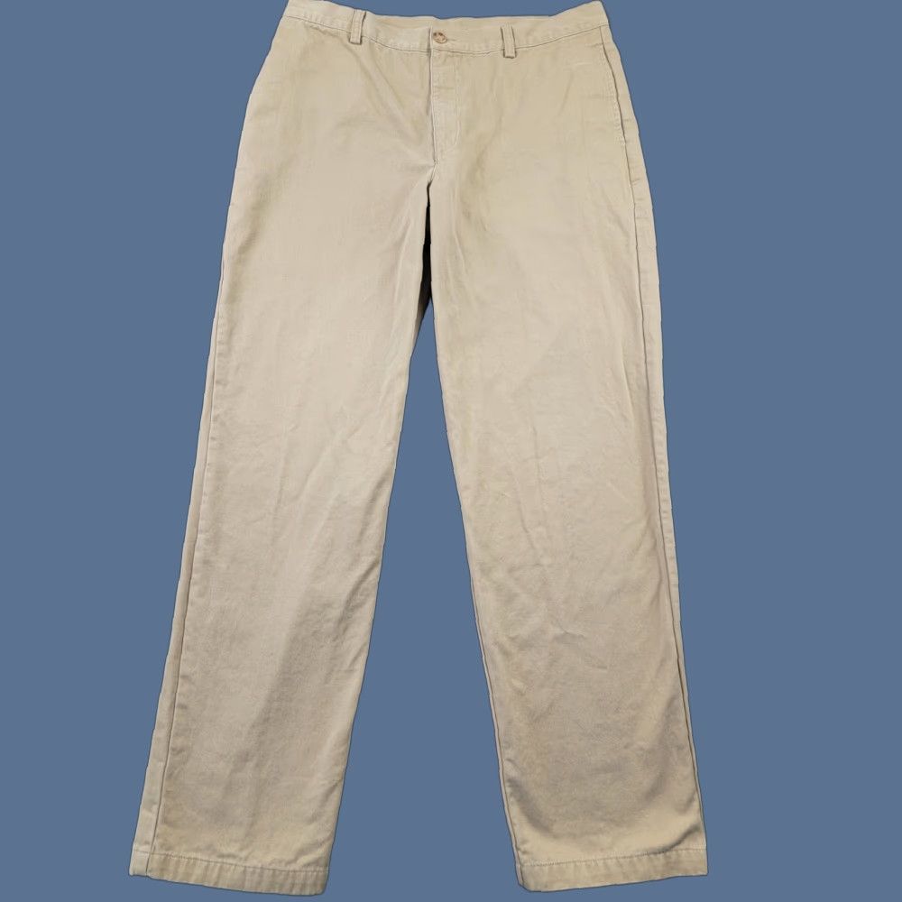 Vintage LL Bean Pants Mens 35x34 Beige Flannel Lined Outdoor Straight Leg Pants Casual Size US 35 - 1 Thumbnail
