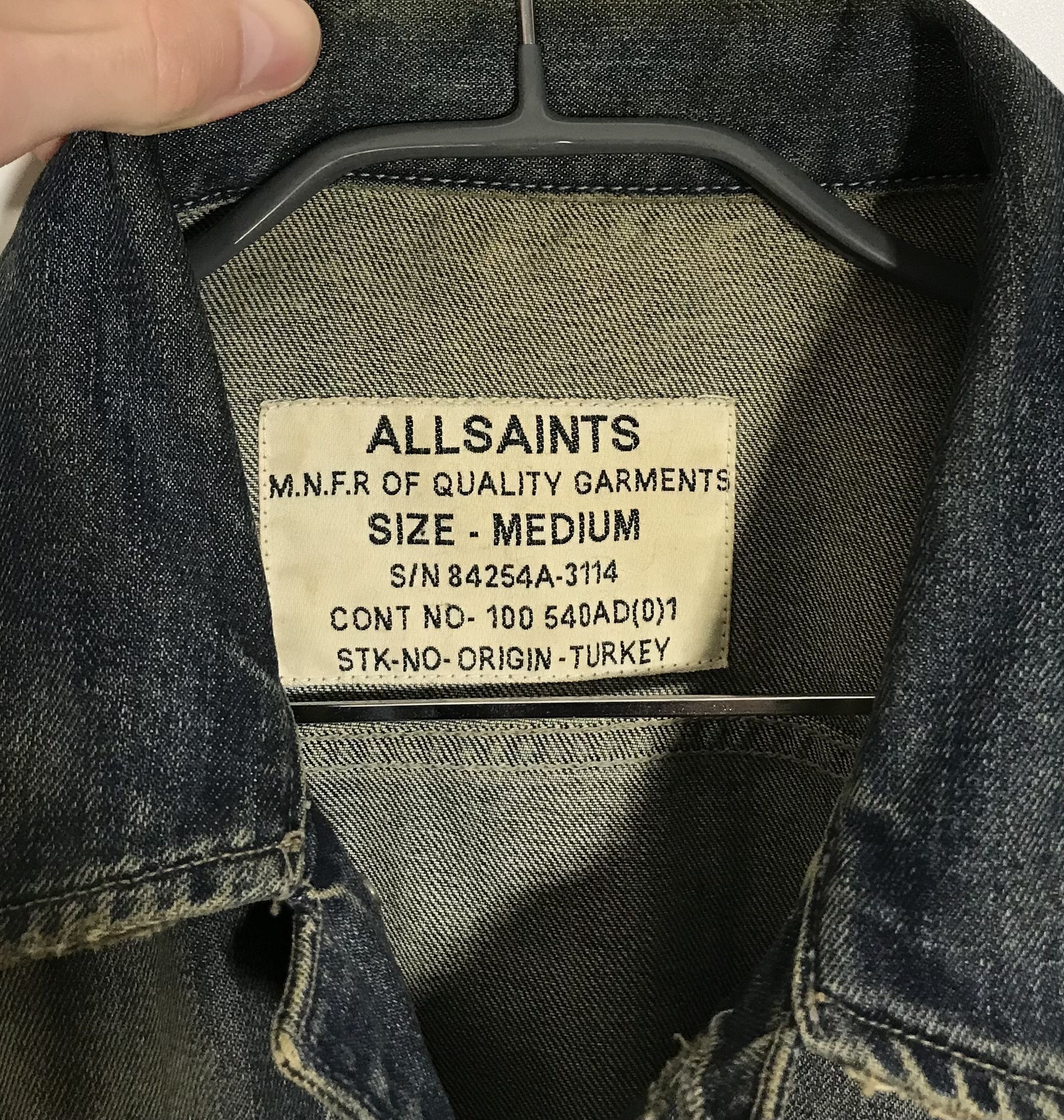 Allsaints Allsaints Soleil Denim Jacket Washed Ripped Mens Sz M Size US M / EU 48-50 / 2 - 5 Thumbnail