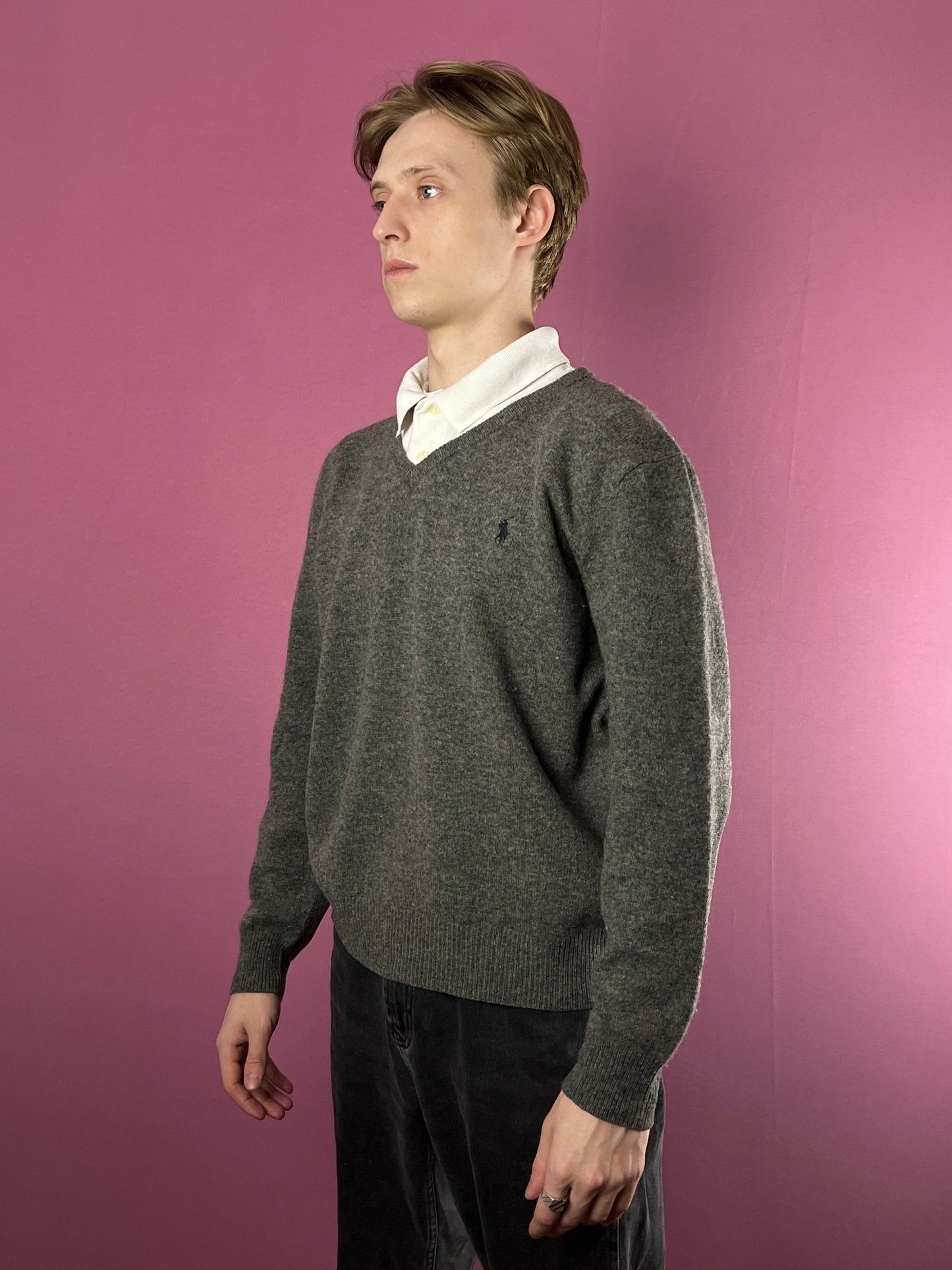 Polo Ralph Lauren 90s Polo by Ralph Lauren Vintage Mens Lambs Wool Sweater - L Size US L / EU 52-54 / 3 - 1 Thumbnail