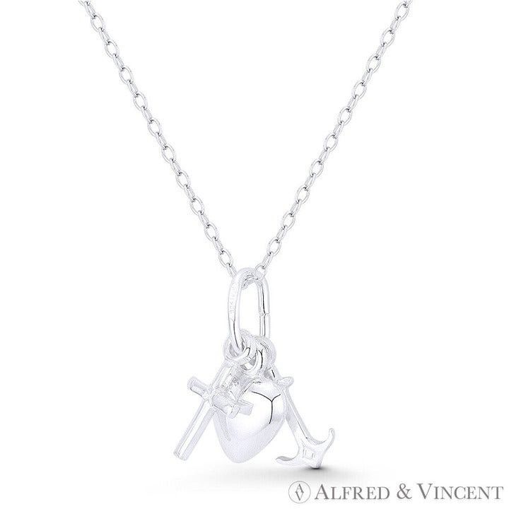 Other Anchor, Cross & Heart Charm Pendant in .925 Sterling Silver Size ONE SIZE - 1 Preview