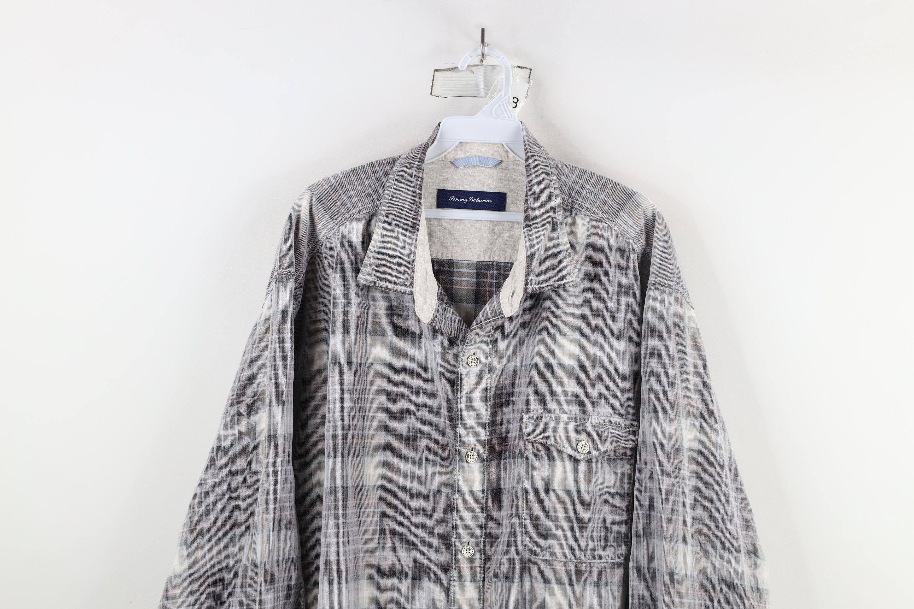 Tommy Bahama × Vintage Vintage Tommy Bahama Corduroy Collared Button Shirt Plaid Size US XXL / EU 58 / 5 - 2 Thumbnail