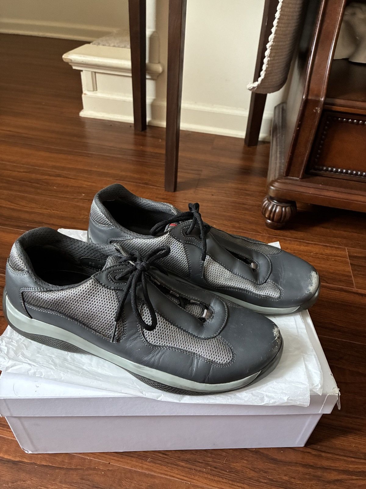 Prada Prada Milano 4E2094 Black Leather Sneakers Size 11 | Grailed