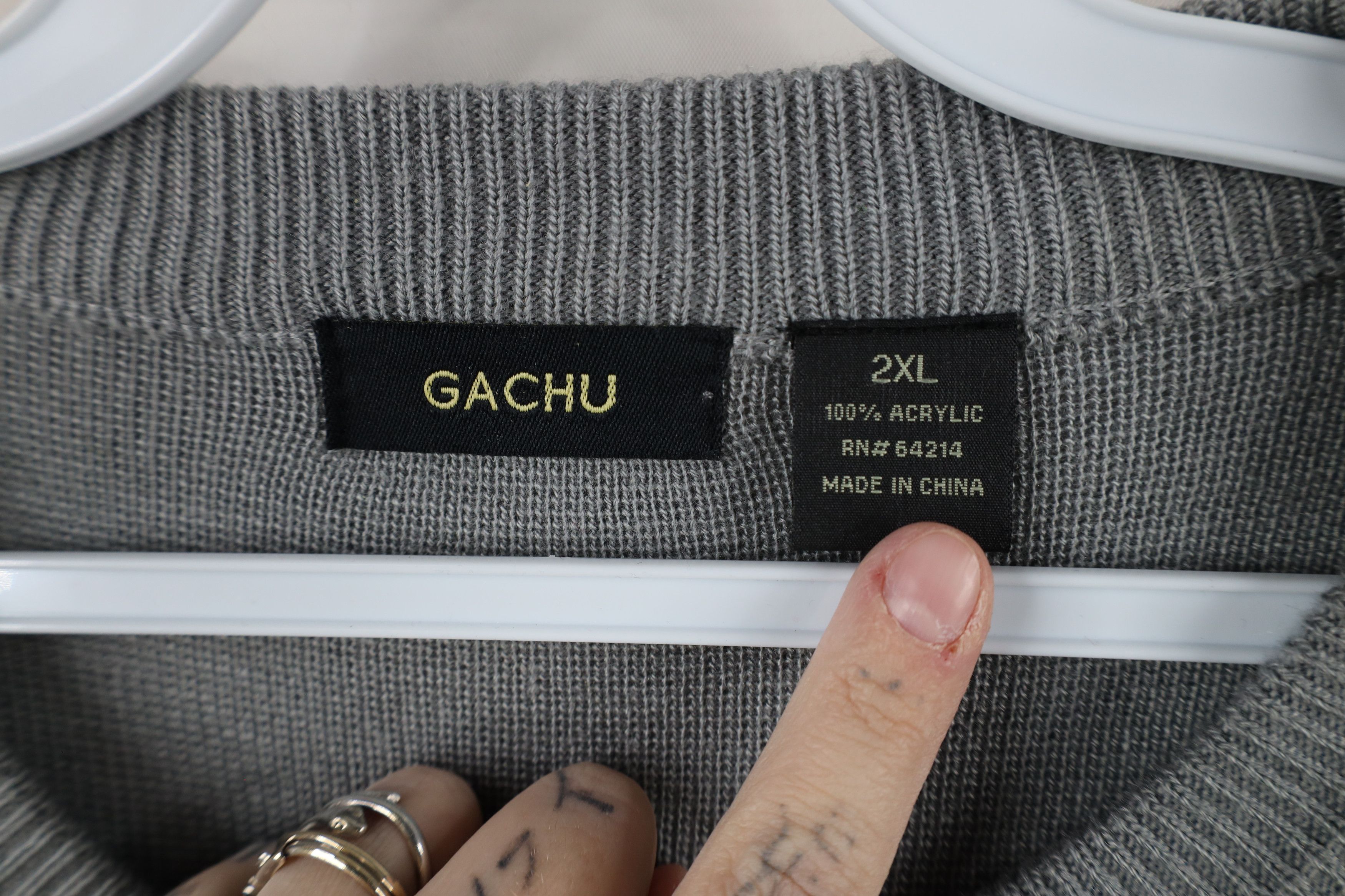 Vintage Vintage 90s Streetwear Argyle Knit Crewneck Sweater Gray Size US XXL / EU 58 / 5 - 6 Thumbnail