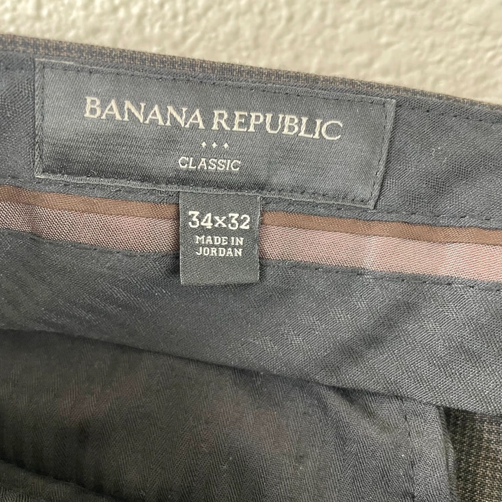 Banana Republic Banana Republic Dress Pants Men 34x32 Heather Brown Straight Leg Classic Fit Pants Dress Men's Brown Heather 34x32 Size US 34 / EU 50 - 2 Thumbnail