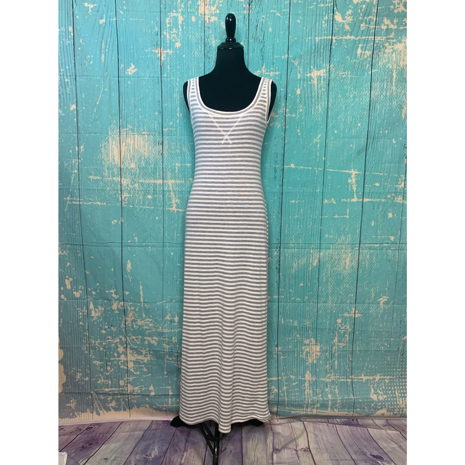 Loft Loft gray striped maxi tank top dress size XS Size XS / US 0-2 / IT 36-38 - 11 Thumbnail