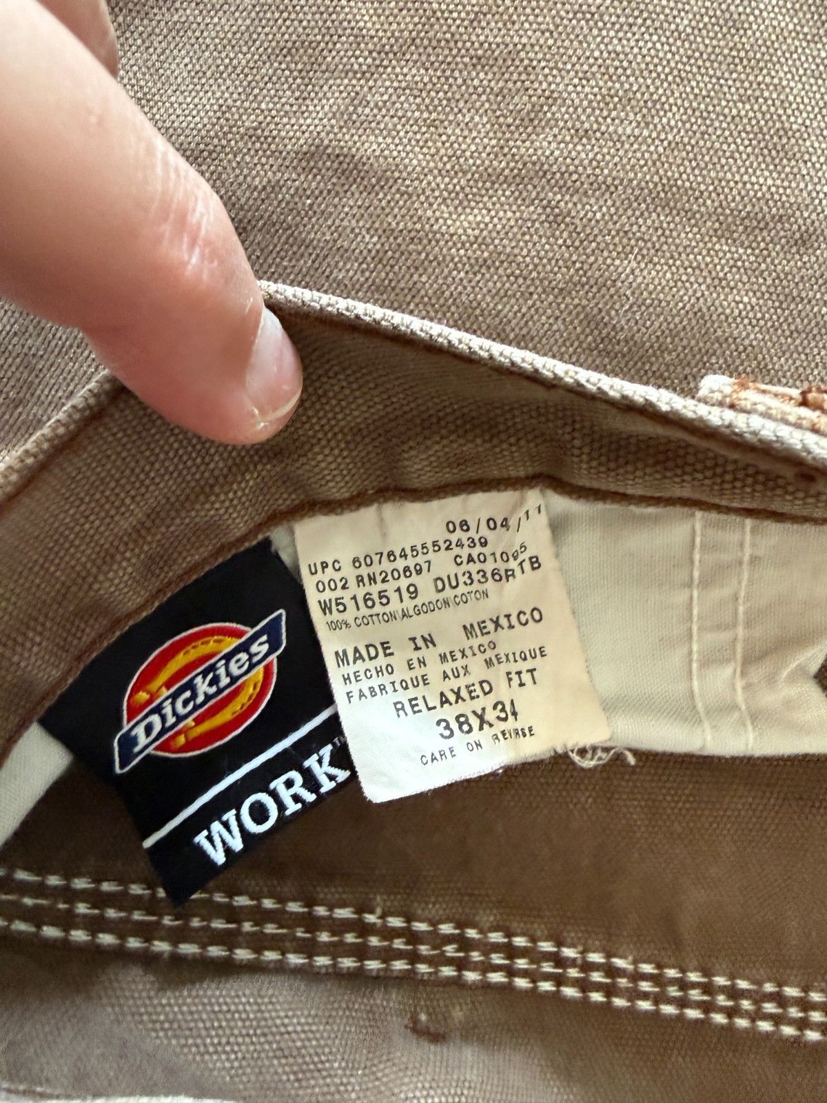 Dickies Dickies Mens 38x32 Brown Work Pants Heavyweight Carpenter U Size US 38 / EU 54 - 6 Thumbnail