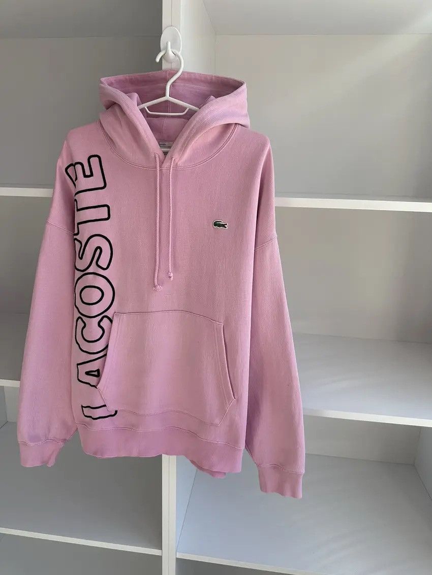 Lacoste × Vintage Vintage Lacoste Live Unisex Distressed Pink Hoodie Size US XL / EU 56 / 4 - 2 Thumbnail