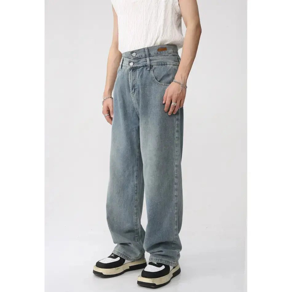 Japanese Brand Retro loose straight leg wide leg jeans Size US 32 / EU 48 - 1 Thumbnail