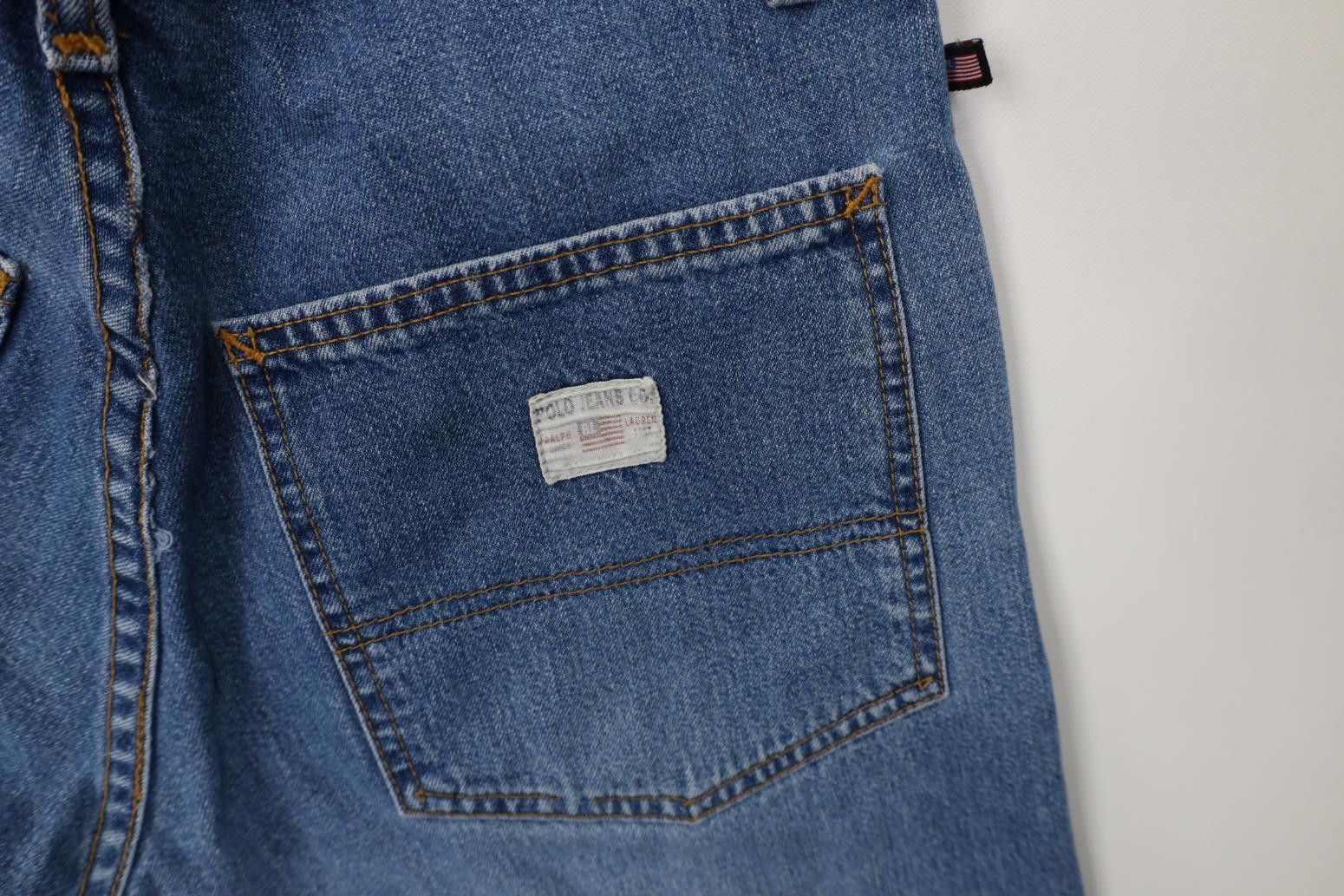 Polo Ralph Lauren Vintage 90s Ralph Lauren Spell Out Wide Leg Denim Jeans Blue Size US 32 / EU 48 - 15 Thumbnail