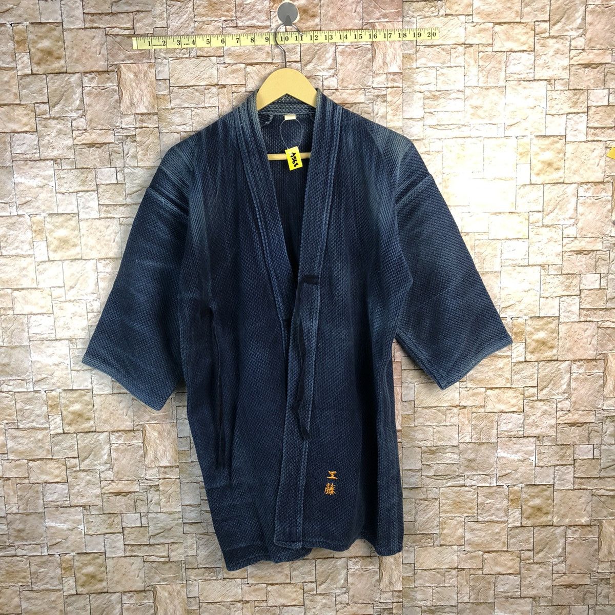 Japan indigo vintage Dark Blue Kimono cardigan #A568