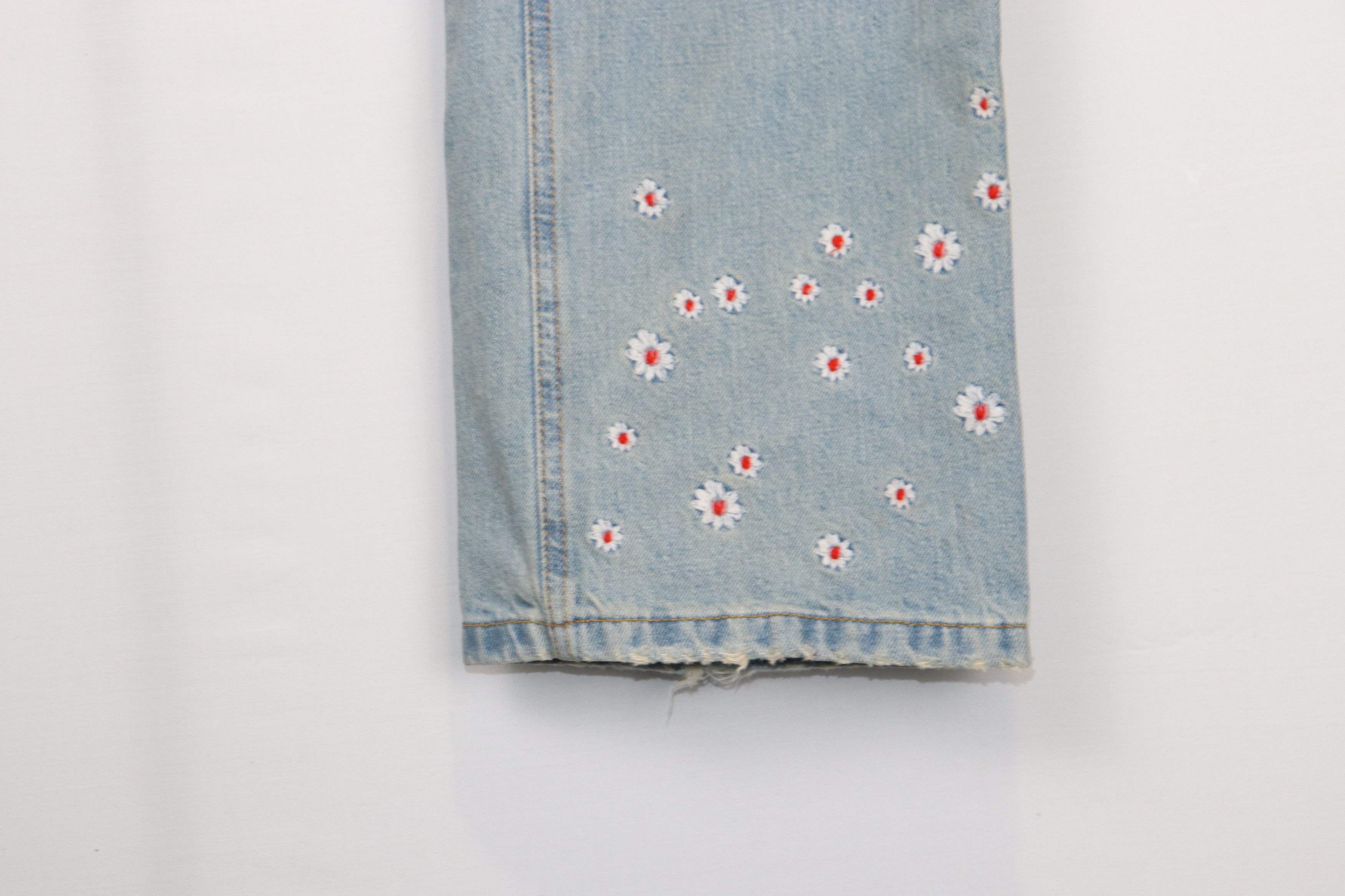 ERL o1rshd Suede Patched Floral Denim in Multicolor Size US 34 / EU 50 - 3 Thumbnail