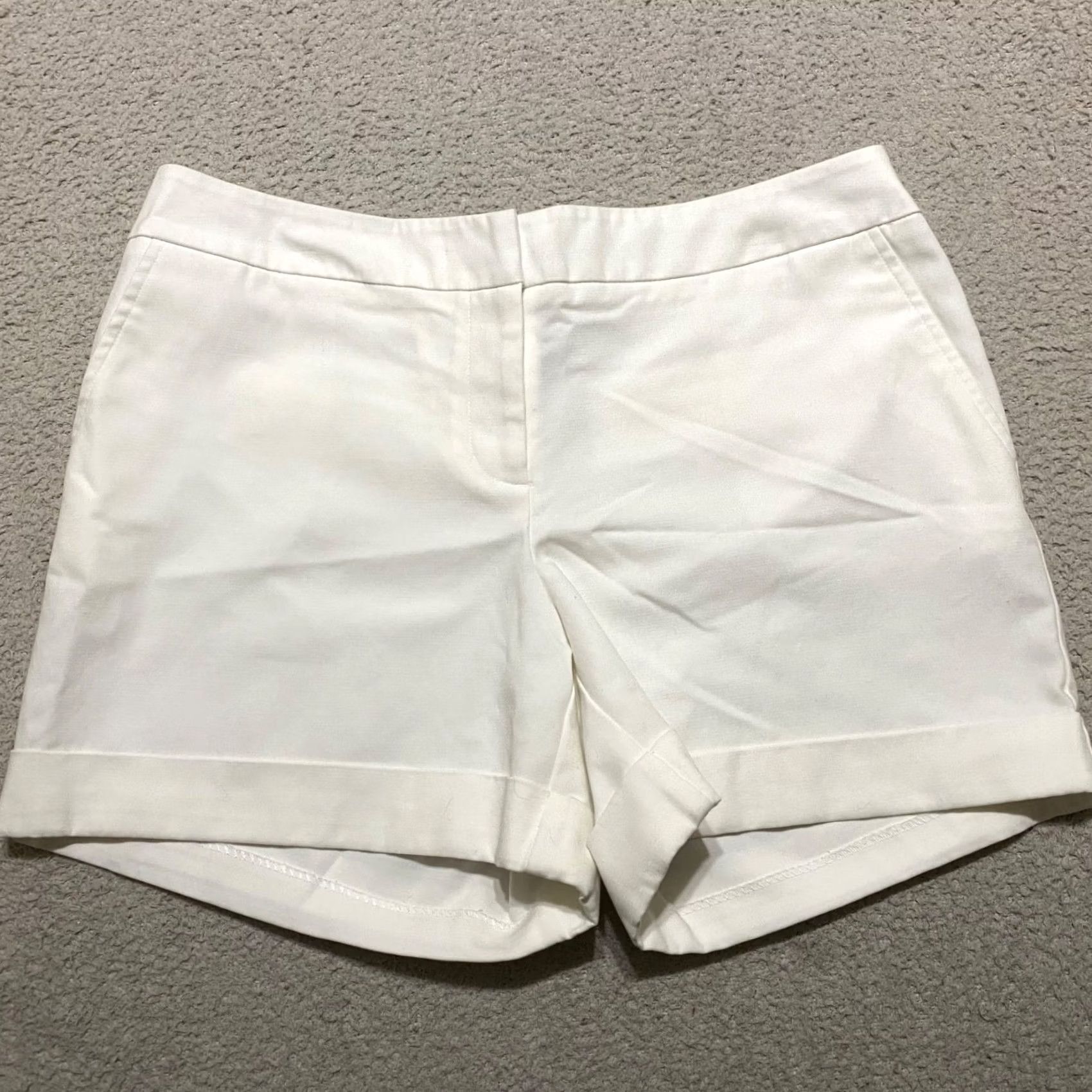 Apt. 9 Apt. 9 Womens Shorts White Chino Pockets Inseam 4" Torie Mid Rise Size 12 Mid Rise White Short Woman Size 34" / US 12 / IT 48 - 2 Thumbnail