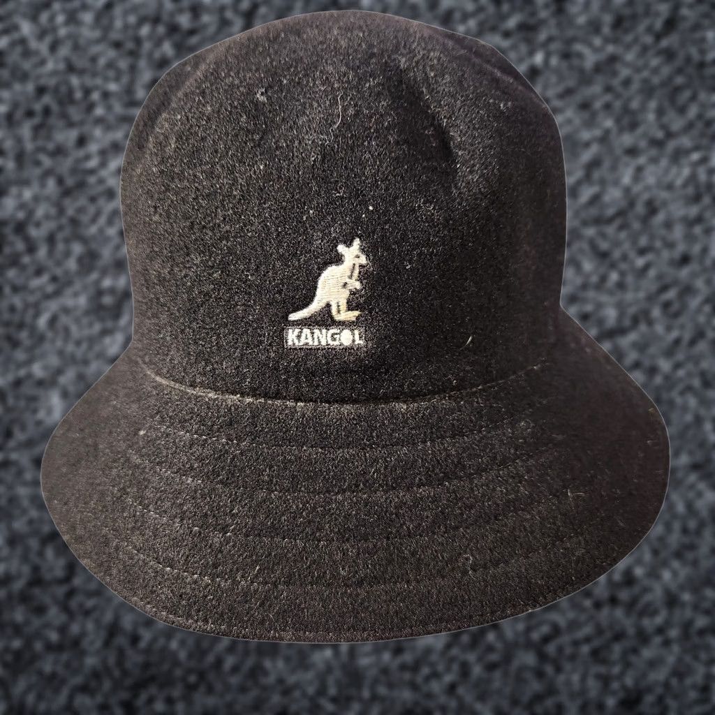 Kangol VINTAGE Kangol Hat Bucket Mens Medium Black Wool Lahinch Street Hip Hop Size ONE SIZE - 1 Thumbnail