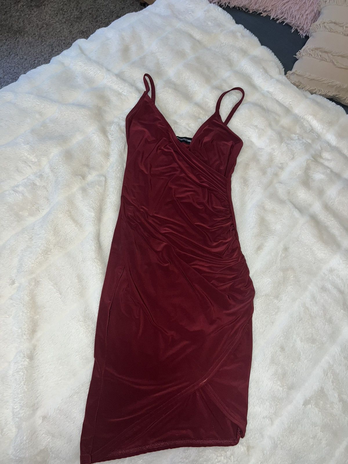 open lace back dress Landon Mini Dress Red Petite main image 0