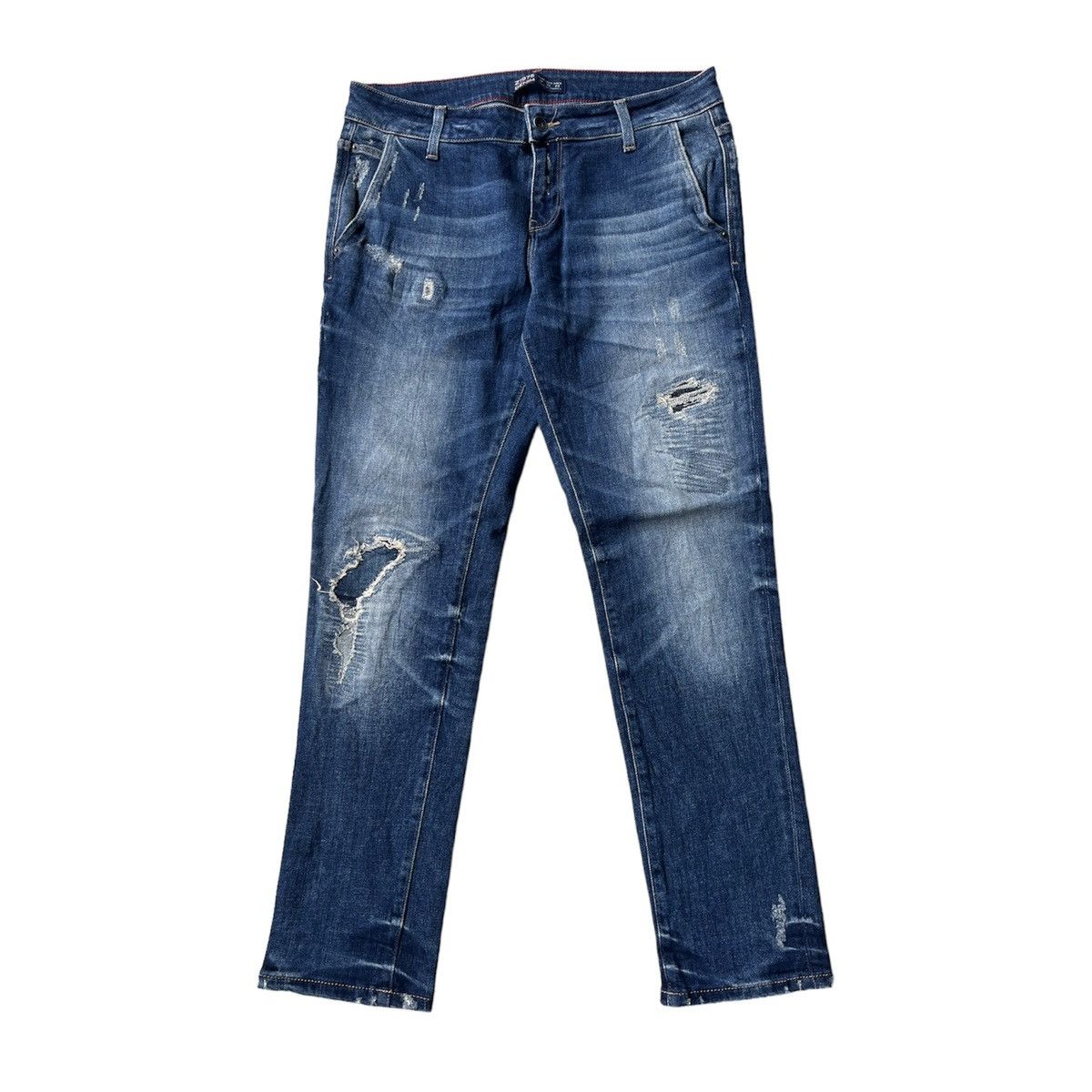 Zara Zara Denim Distressed Ankle Cut Jeans Size US 32 / EU 48 - 1 Thumbnail