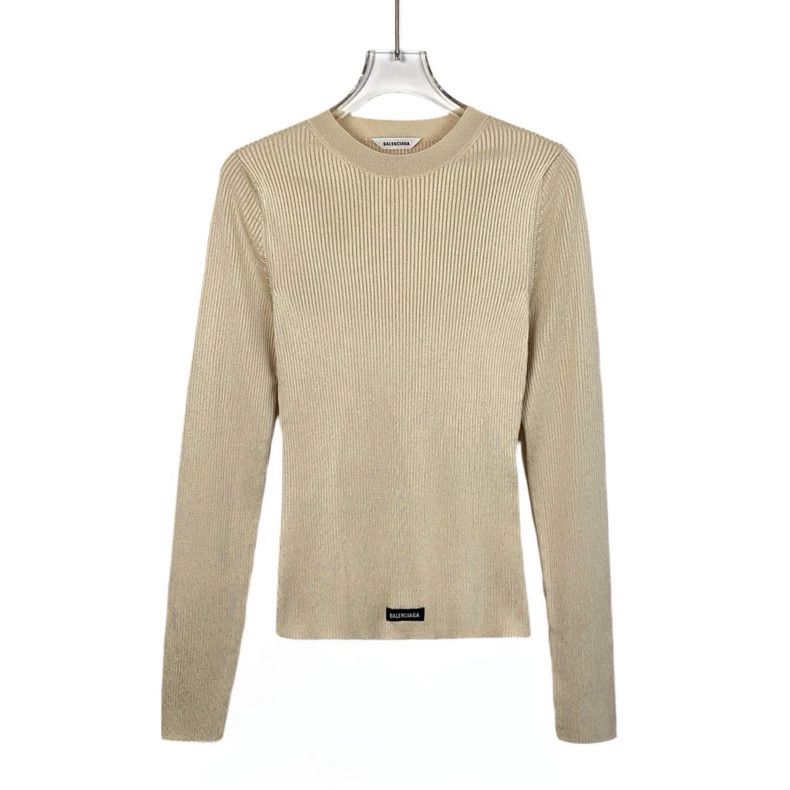 Balenciaga Balenciaga Apricot Letter Long Sleeve Crew Neck Long Sleev Size S / US 4 / IT 40 - 1 Thumbnail