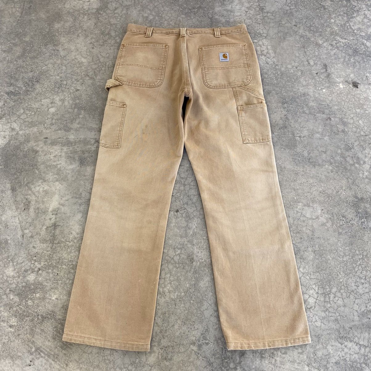 Carhartt VTG Carhartt Double Knee Faded Tan Splatter Painter Pants Size US 33 - 14 Thumbnail