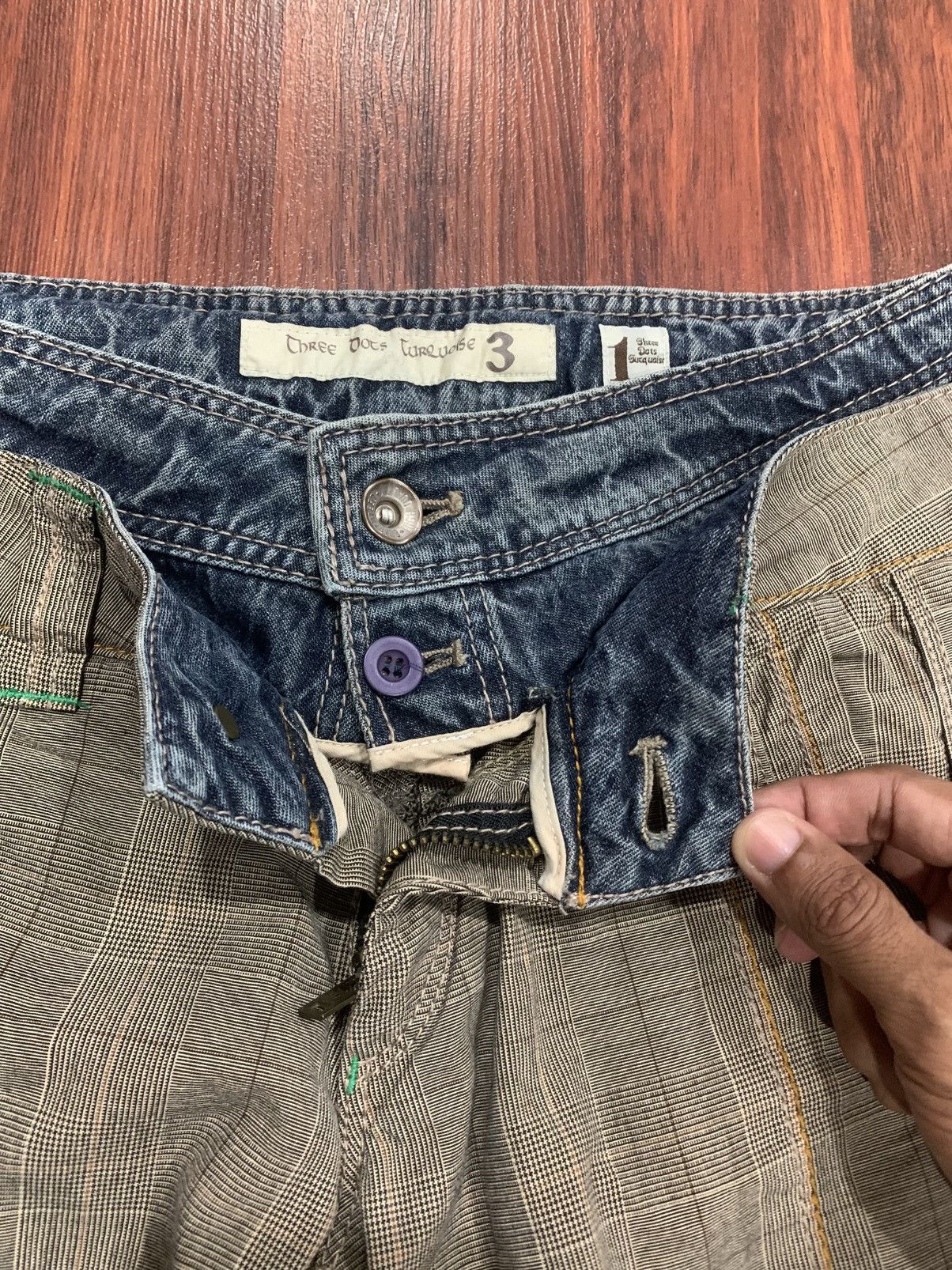 If Six Was Nine Three Dots Flared Checkered Pants Size 30" / US 8 / IT 44 - 8 Thumbnail