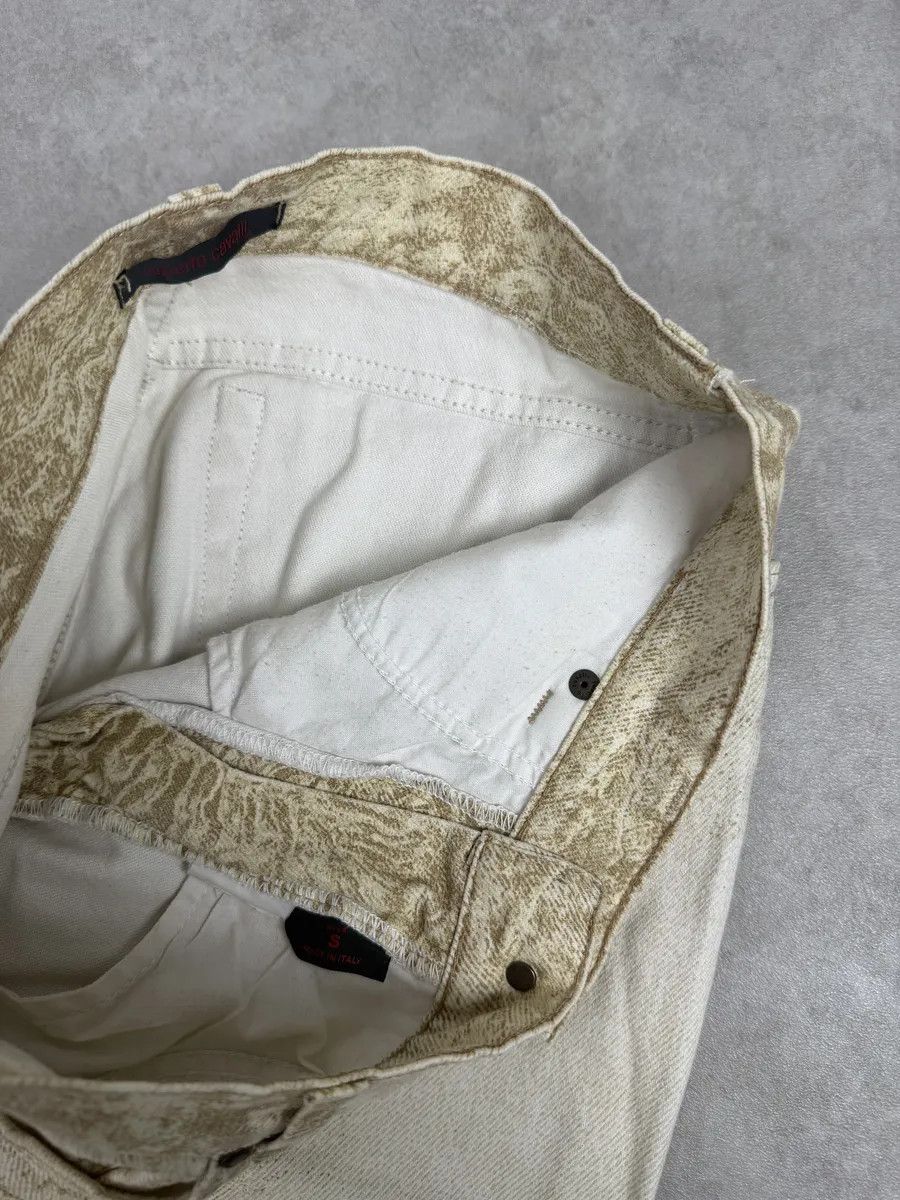 Roberto Cavalli 2000s Roberto Cavalli White & Beige Marble Abstract Pants Size 26" / US 2 / IT 38 - 7 Thumbnail