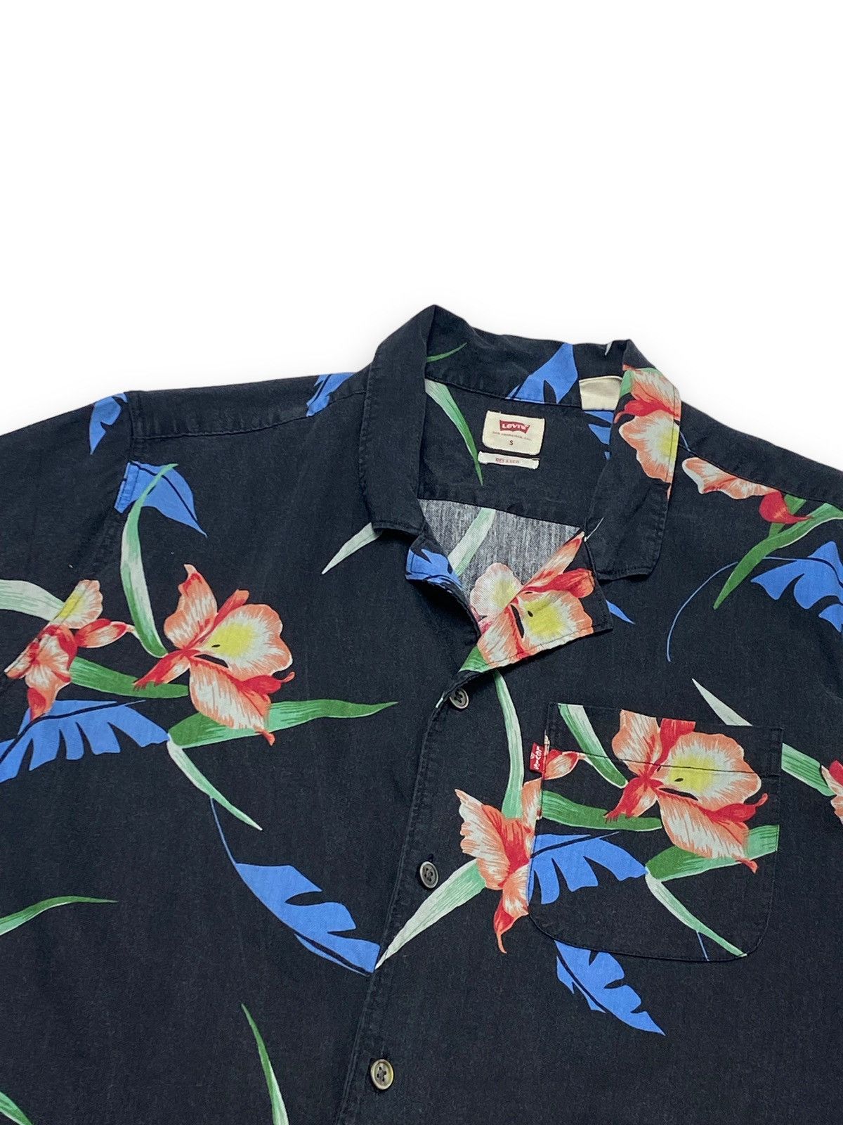 Levi's Vintage LEVI'S Flowers Pattern Black Button Up Shirt Size US M / EU 48-50 / 2 - 2 Thumbnail