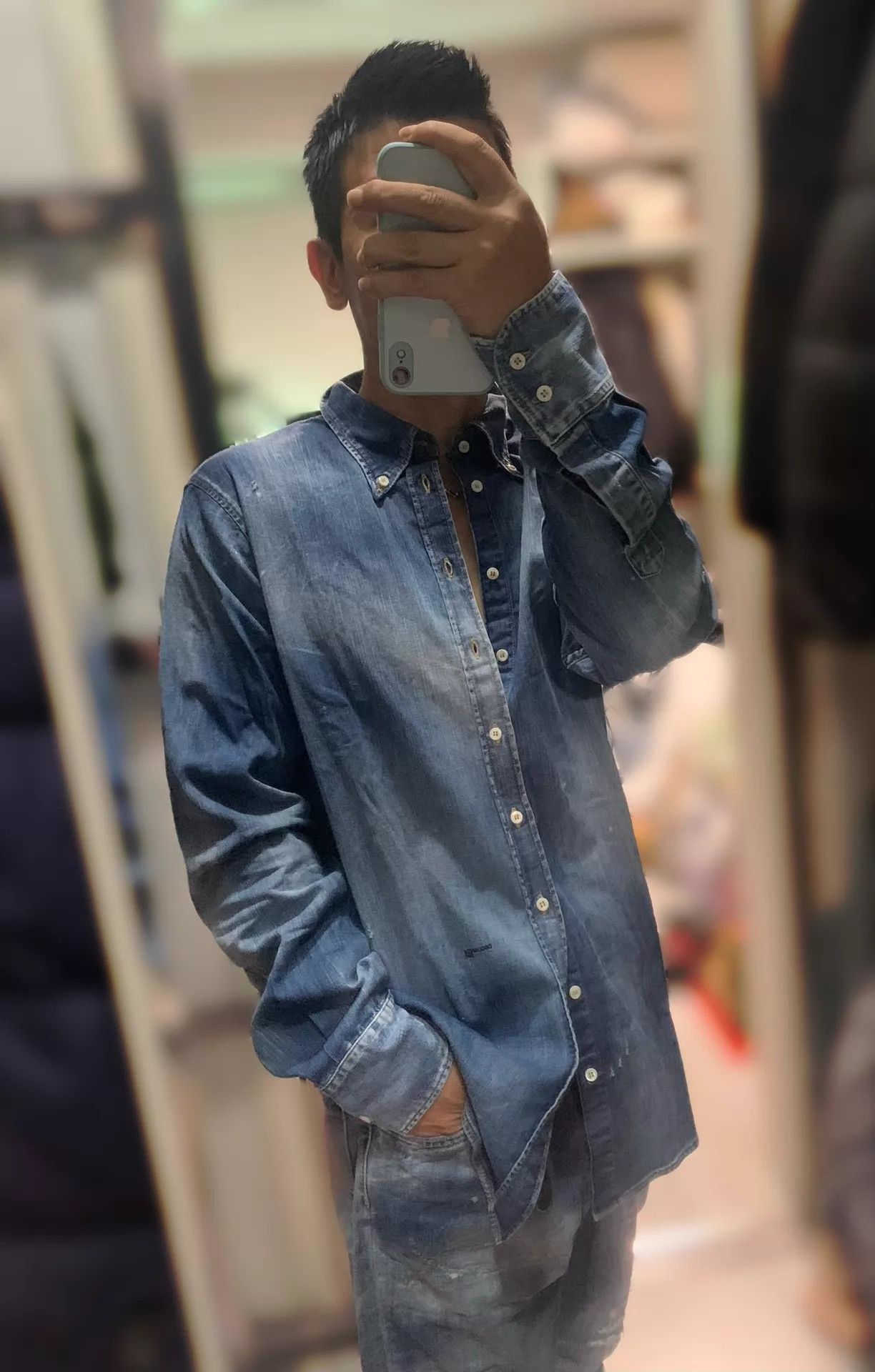 Dsquared2 Dsquared2 2022FW Slim Blue Denim Shirt 46-48-50 Size US S / EU 44-46 / 1 - 1 Thumbnail