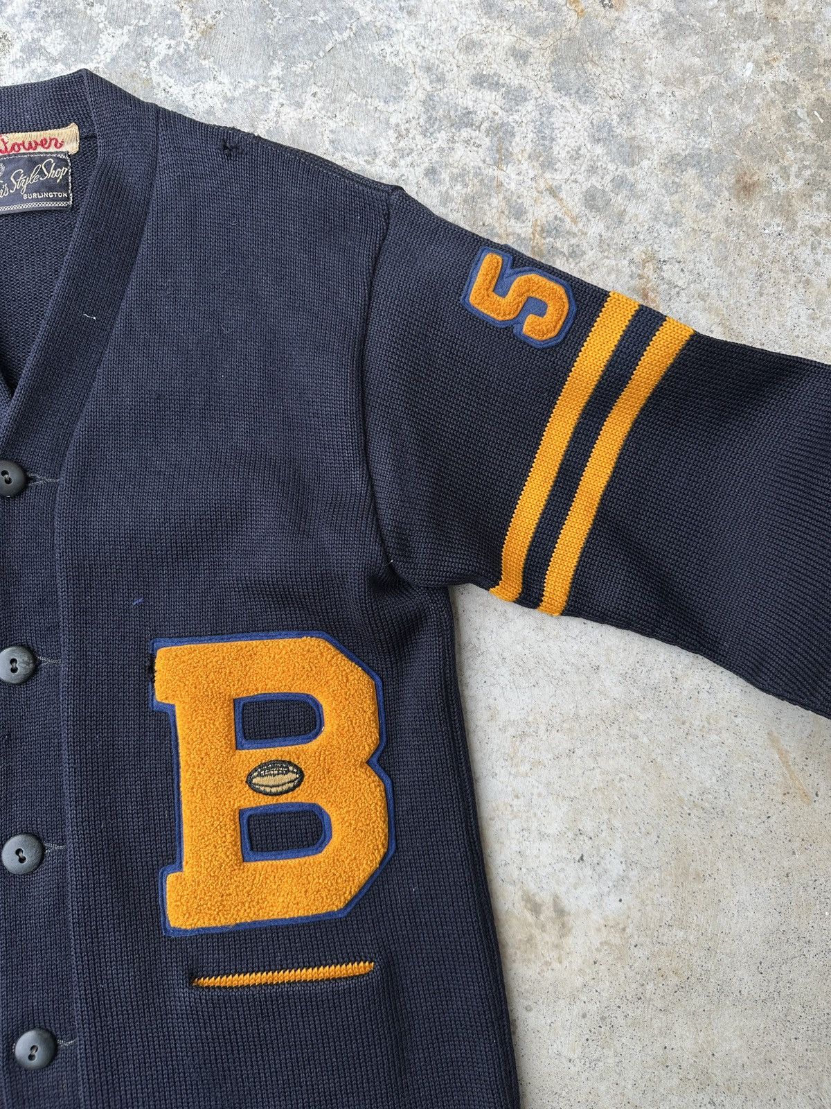 Vintage 50s Numbered 58 letterman navy tiger football Cardigan Size US M / EU 48-50 / 2 - 5 Thumbnail