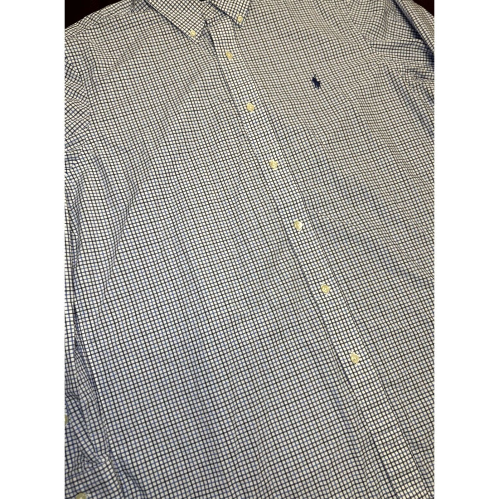 Polo Ralph Lauren Polo Ralph Lauren Button-Up Shirt XL Classic Fit Plaid White Blue, Button-Down Collar, Long Sleeve, Woven Cotton, Men’s Shirt Size US XL / EU 56 / 4 - 3 Thumbnail